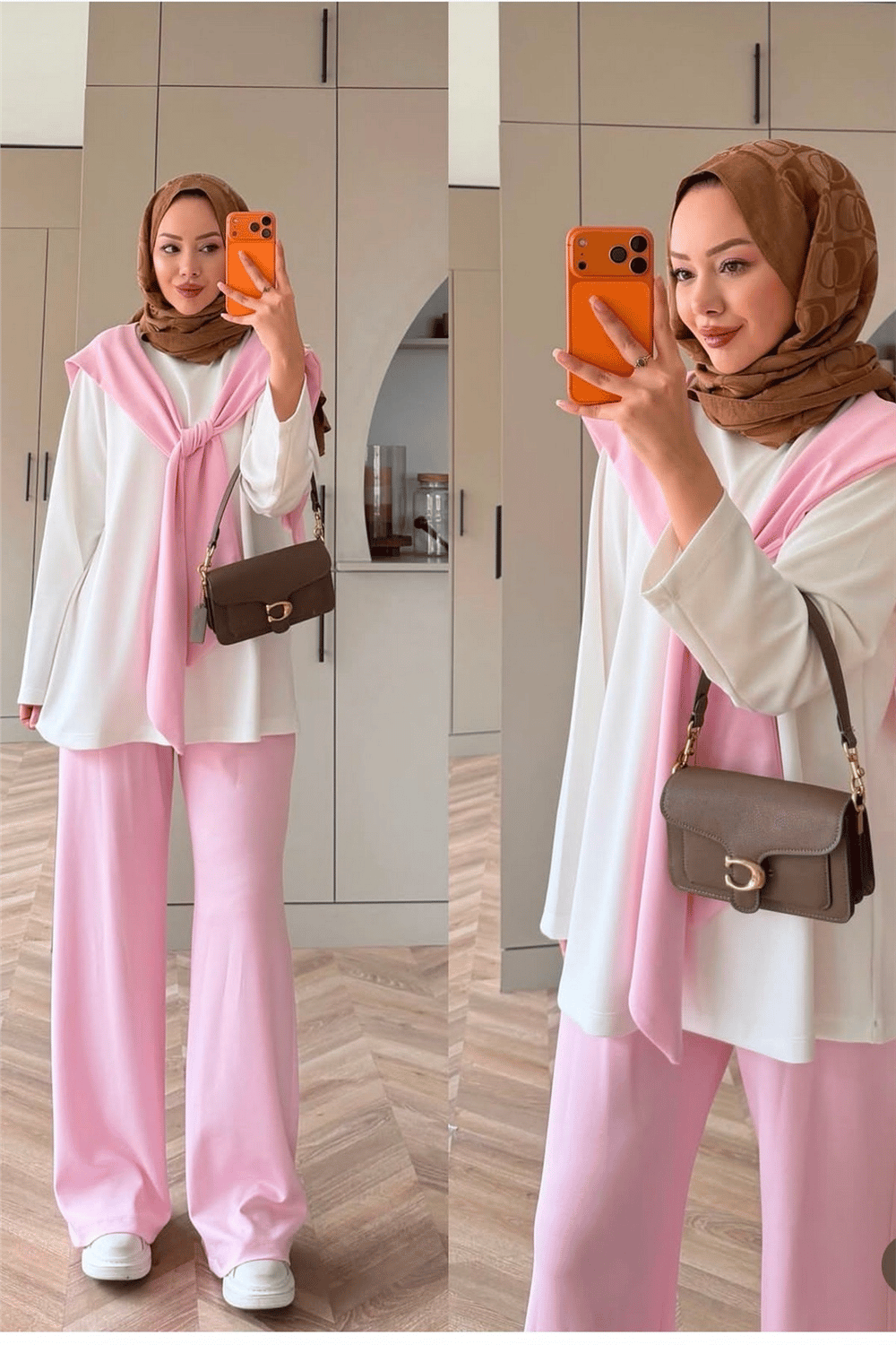 Oyşo Kumaş Takım-Pembe Ekru