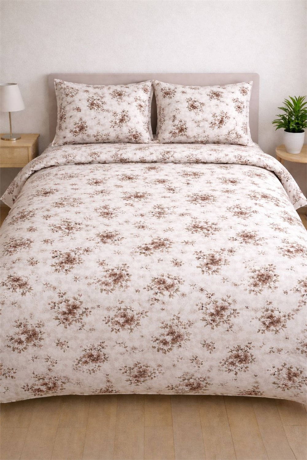 Ranforce / Çift Kişilik Nevresim Takımı Desen1- Kahverengi