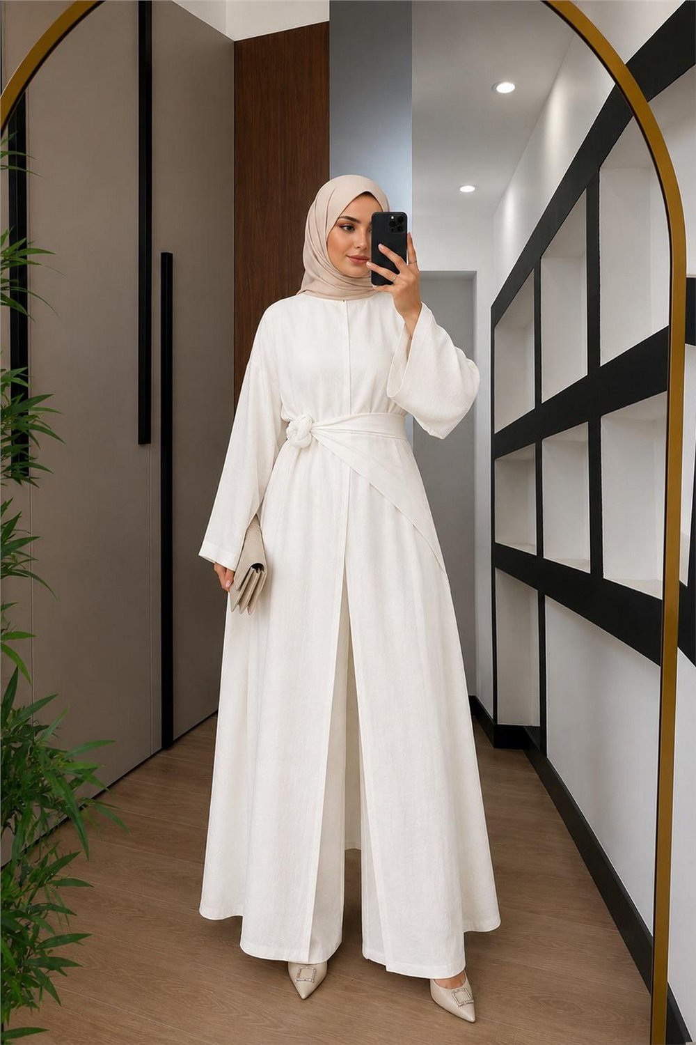 Takım 3 Parça Kumaş Lilium-Beyaz