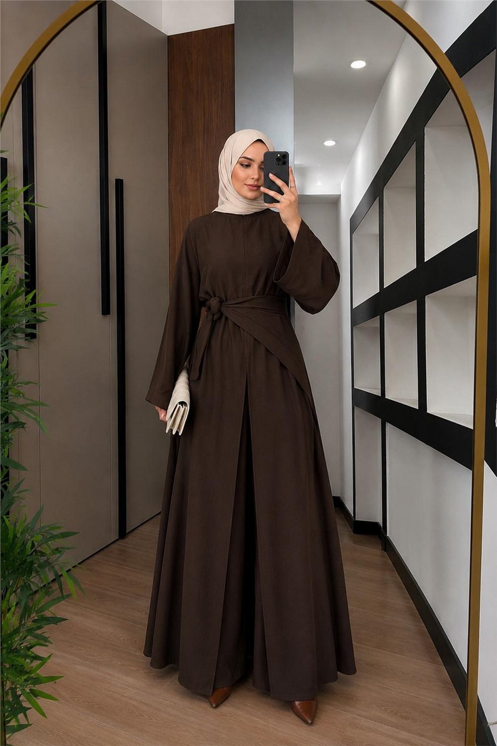 Takım 3 Parça Kumaş Lilium-Kahverengi