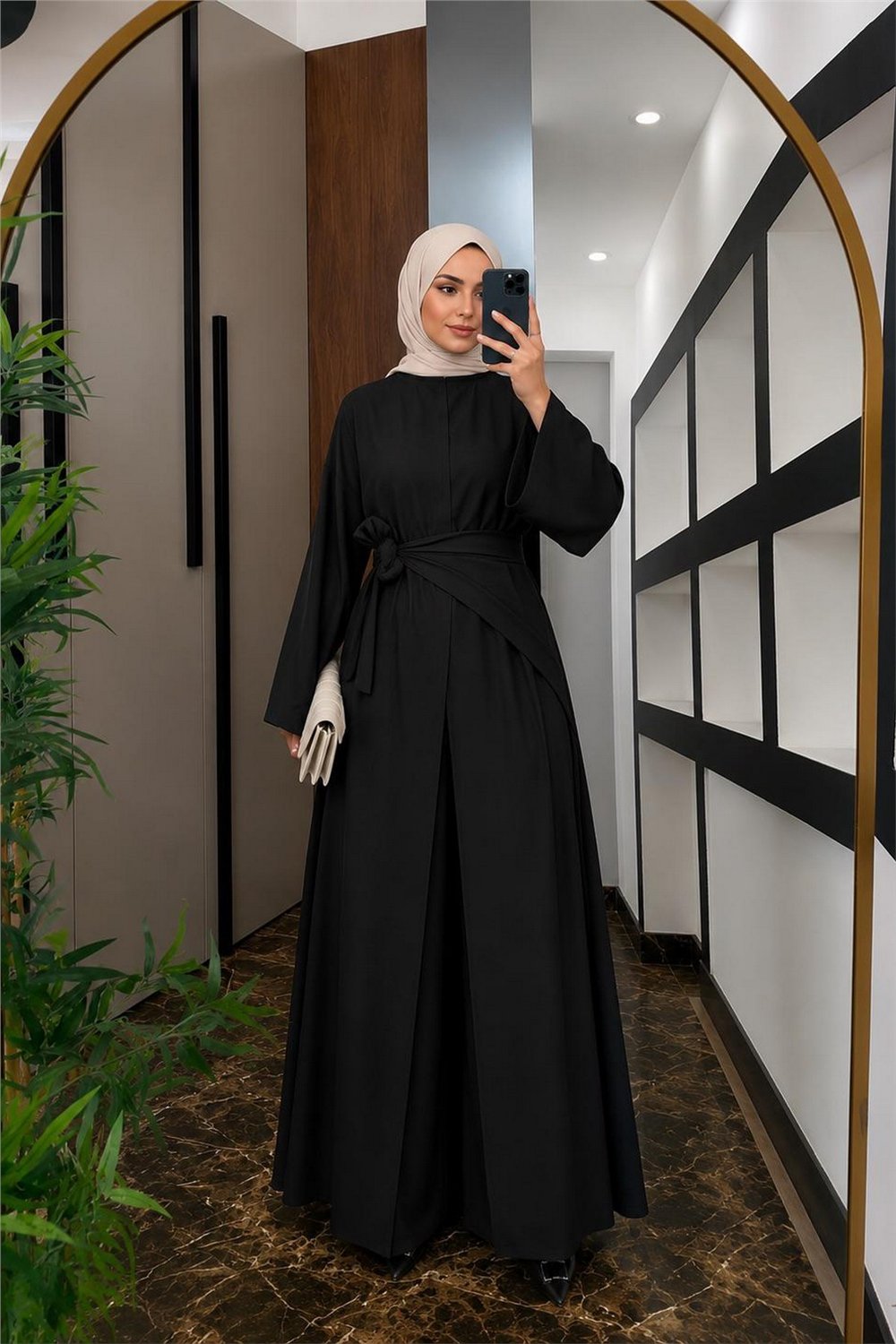 Takım 3 Parça Kumaş Lilium-Siyah