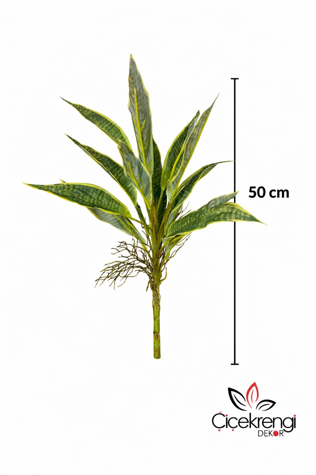 Premium Yapay Paşa Kılıcı (Sansevieria) Dalı 50 cm – Sarı Kenarlı Gerçekçi Dekoratif Salon Bitkisi