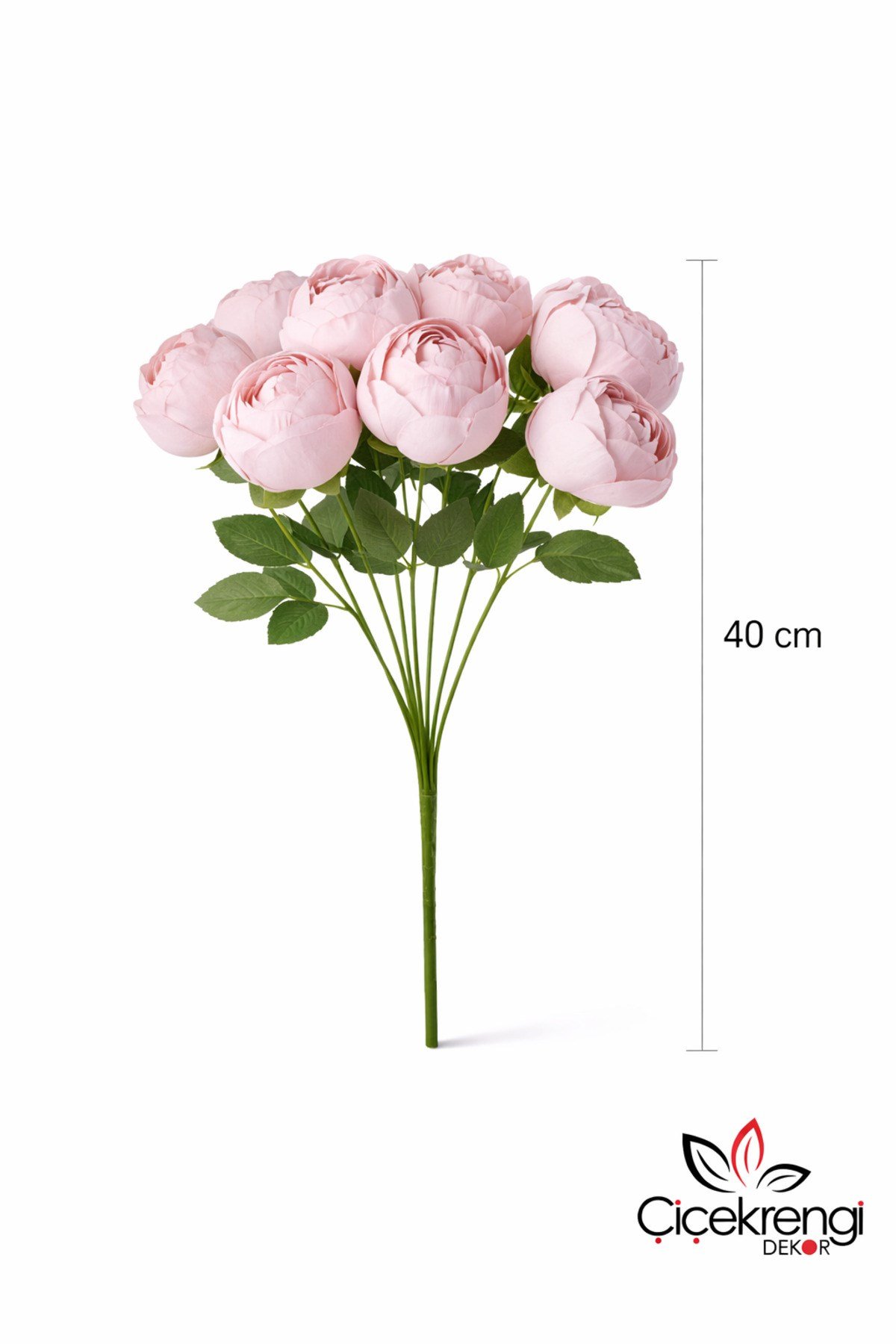 Premium Yapay Şakayık Çiçek Demeti 40 cm – 10 Adet Şakayık Çiçeğinden Oluşan Soft Pembe Buket