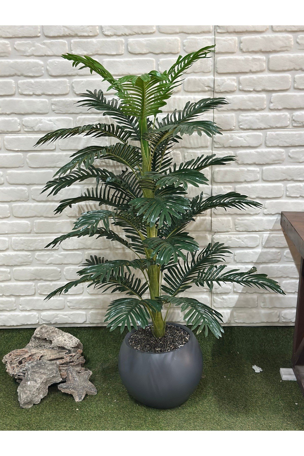 Yapay Palmiye Tek Gövdeli ve Top Saksıda 155cm
