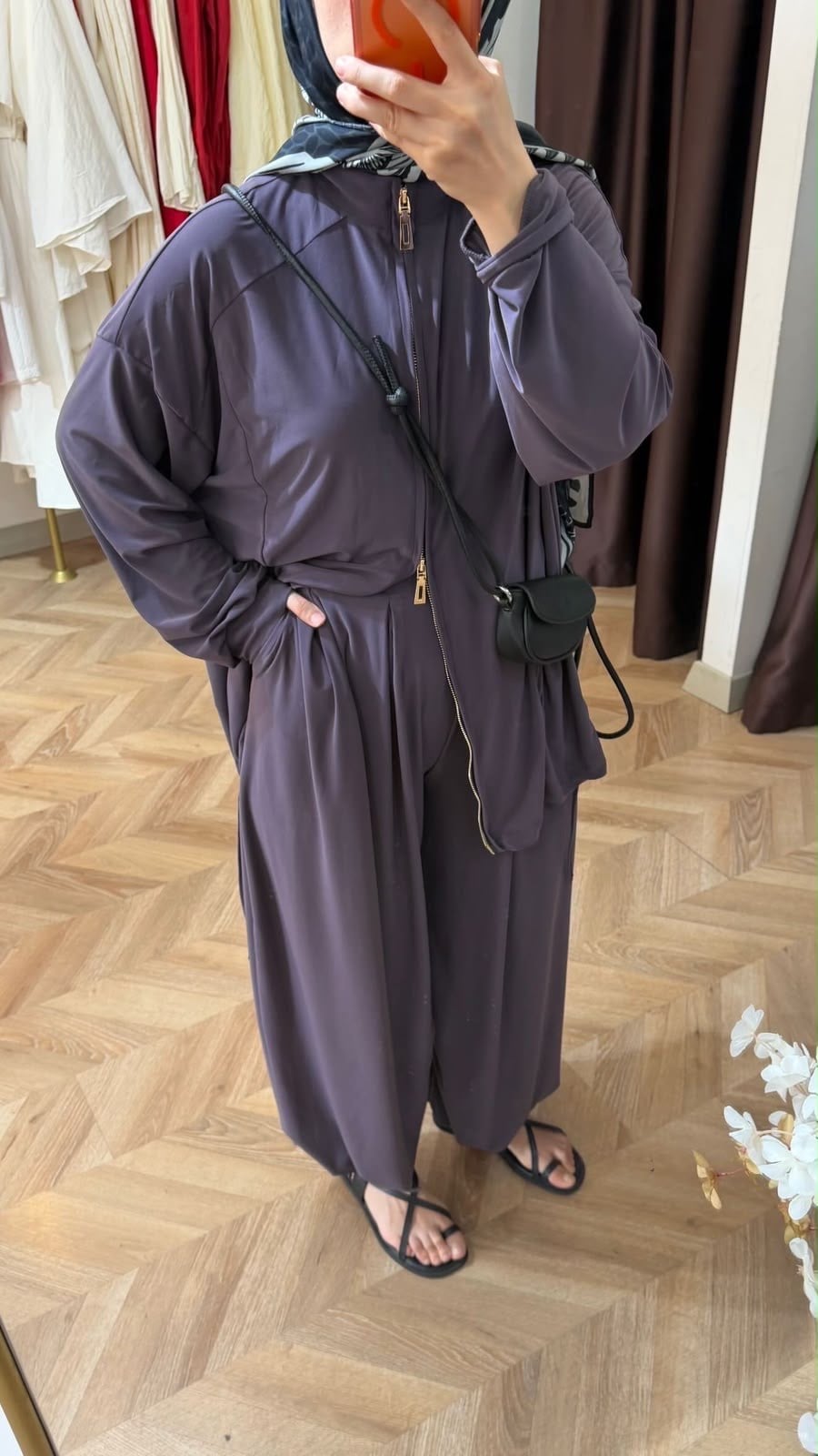 Chiffon takım mürdüm