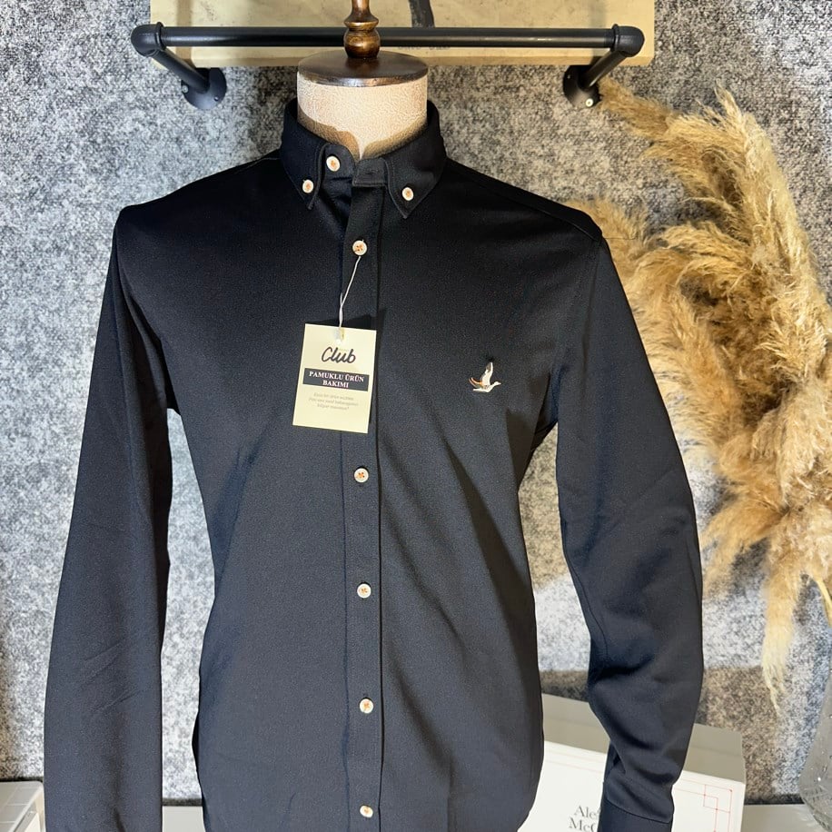 clup siyah kırışmaz gömlek ( Regular fit