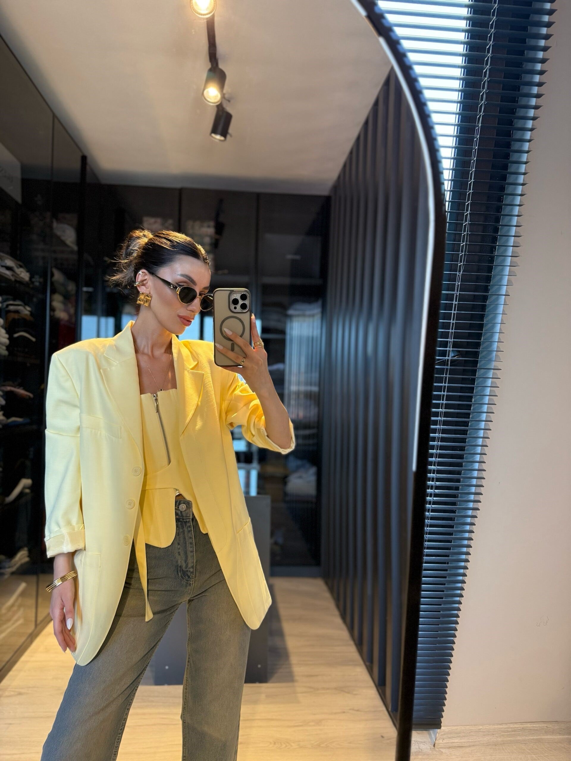 Oversize keten ceket