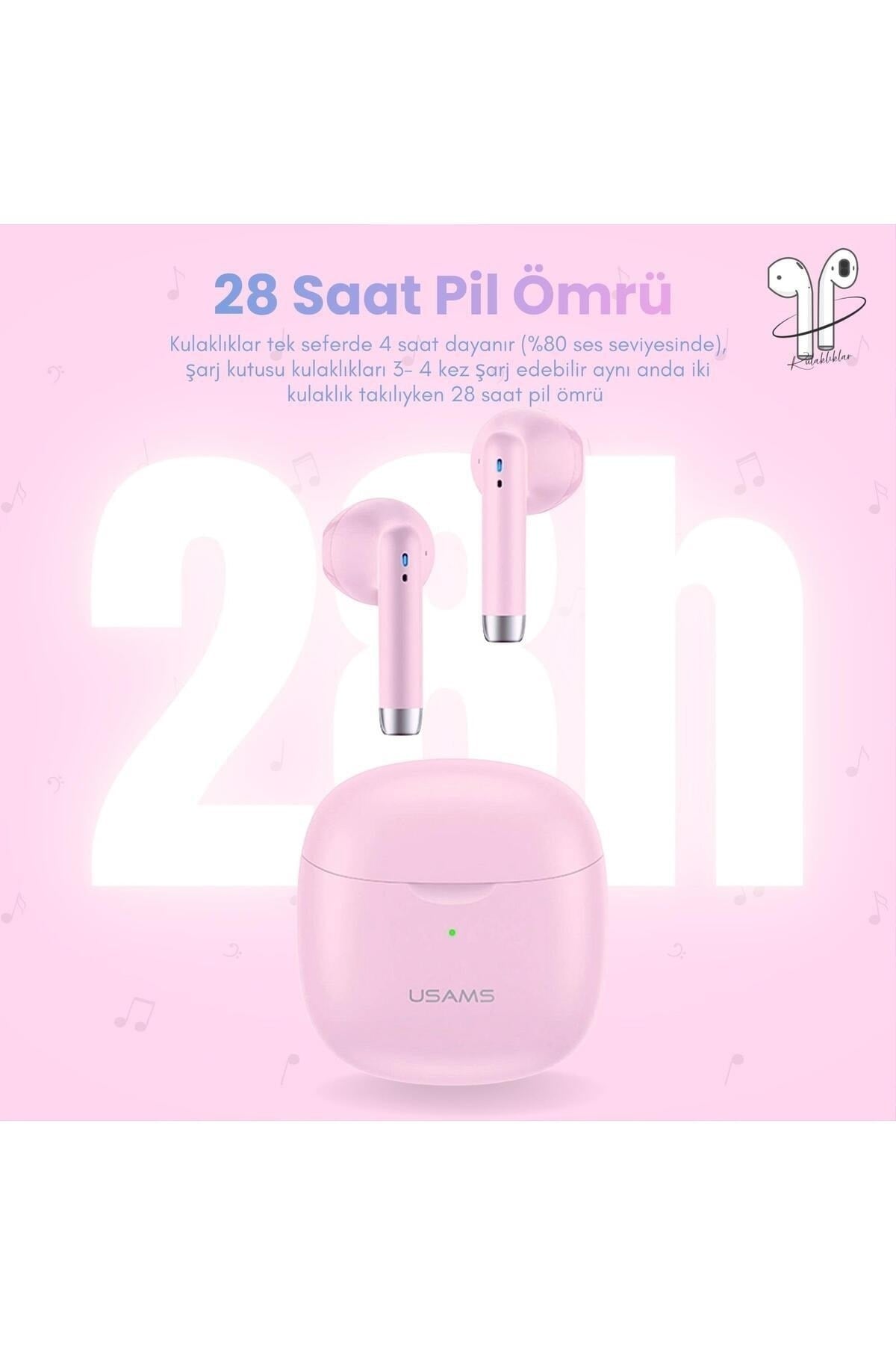 -IA04 IOS/Android Uyumlu BT5.0 TWS Bluetooth Kulaklık-Pembe