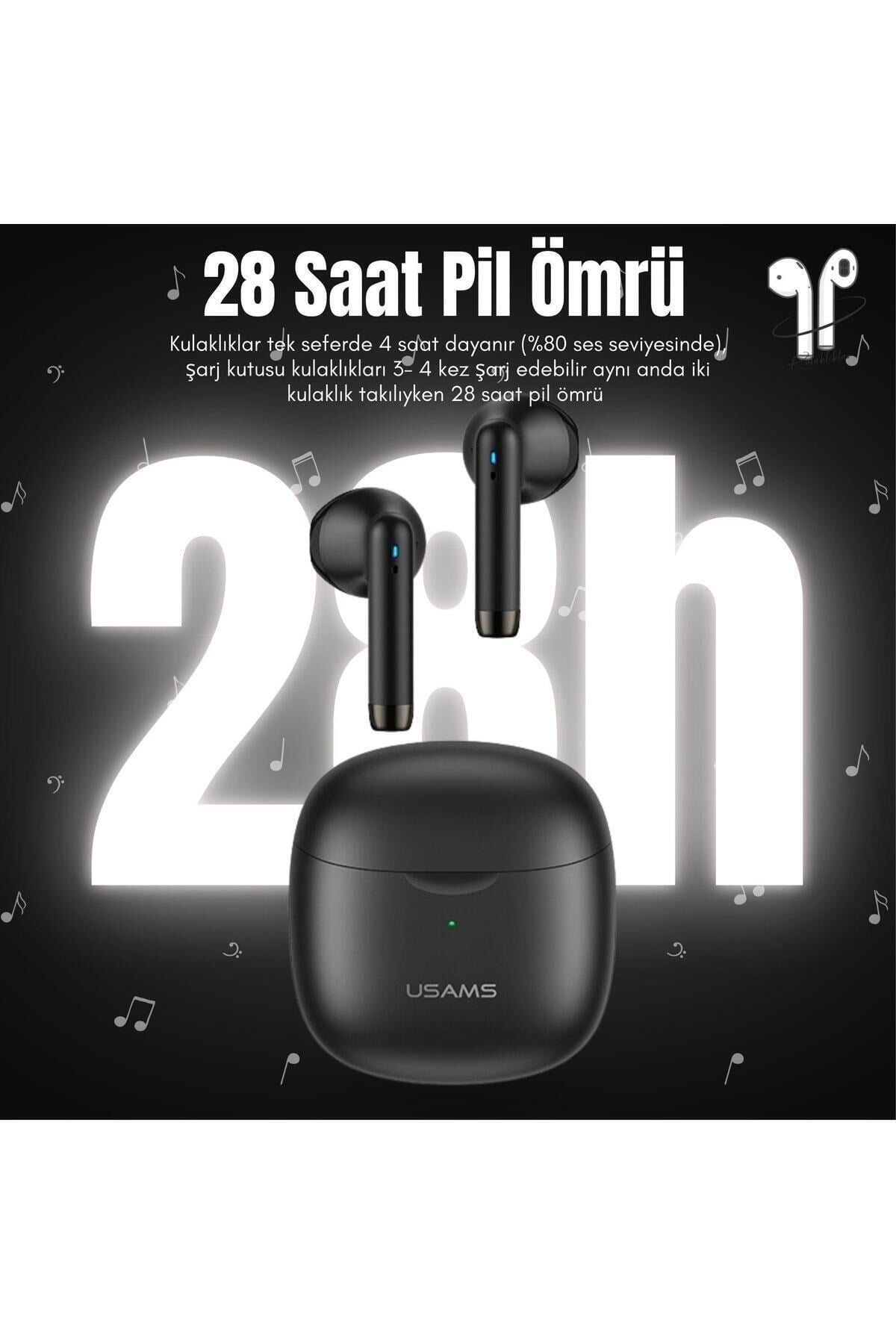 -IA04 IOS/Android Uyumlu BT5.0 TWS Bluetooth Kulaklık-Siyah