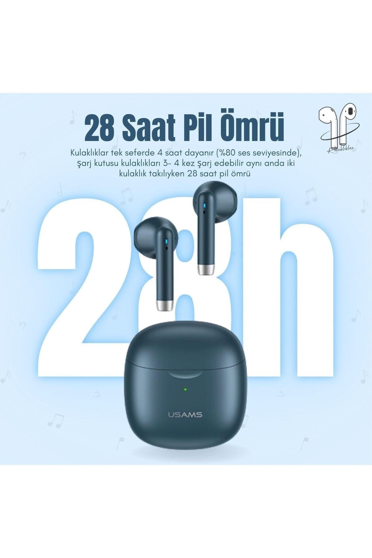 -IA04 IOS/Android Uyumlu BT5.0 TWS Bluetooth Kulaklık-Mavi