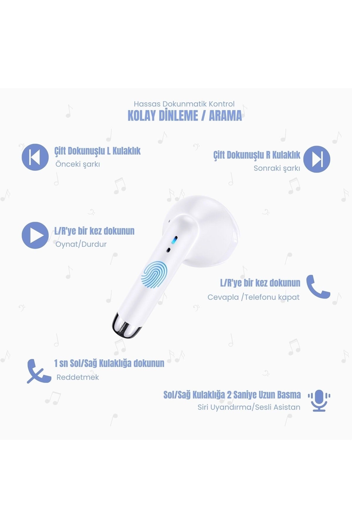 -ıa04 Ios/android Uyumlu Bt5.0 Tws Bluetooth Kulaklık-beyaz