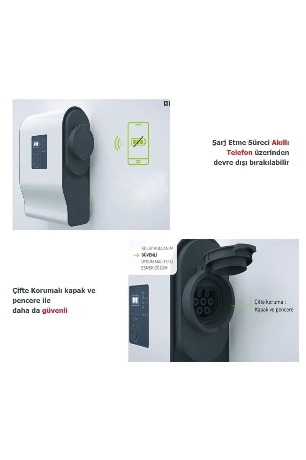 059002 Green'up 3 Faz 22kw Ip44 Ev Tipi Elektrikli Araç Akıllı Hızlı Şarj Istasyonu