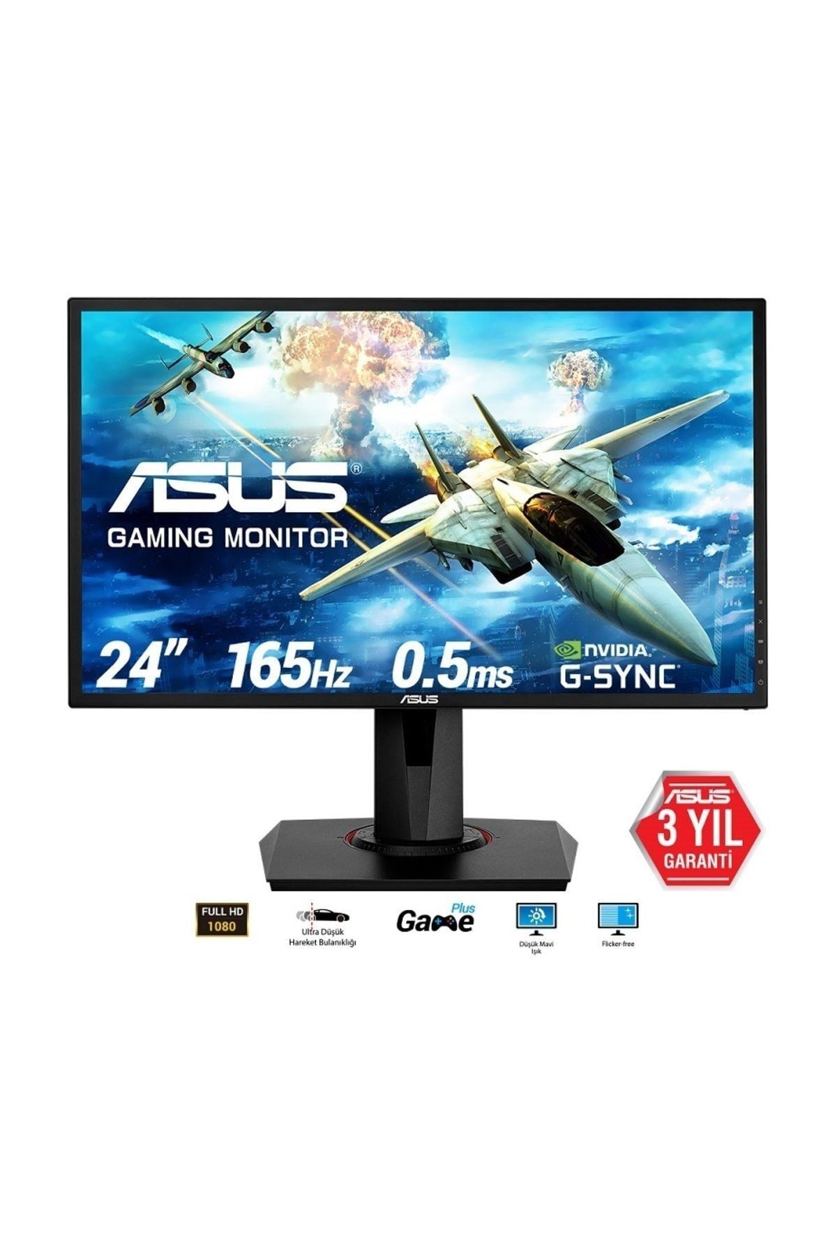 24 VG248QG 1920x1080 165Hz DVI-D Hdmı Dp 0.5ms Vesa Pivot FreeSync G-Sync Oyuncu Led Monitör