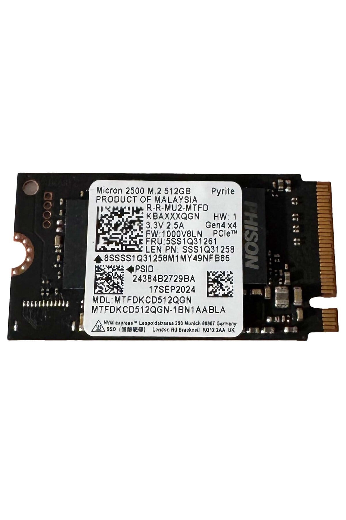 2500 MTFDKCD512QGN 512GB 4200/2000MB/s Gen4x4 M.2 22x42 SSD