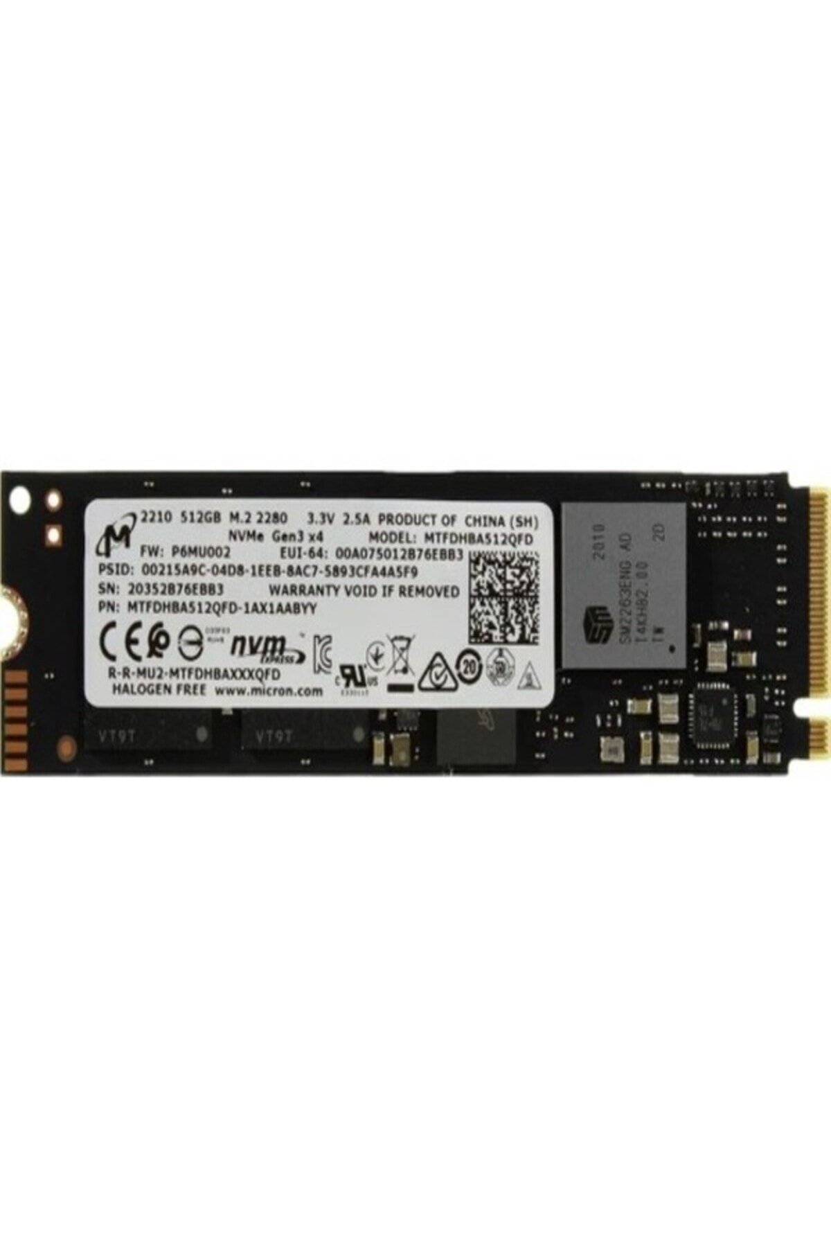 512GB M.2 PCIe Nvme (2200Mb-1070Mb/s) MTFDHBA512QFD SSD Disk