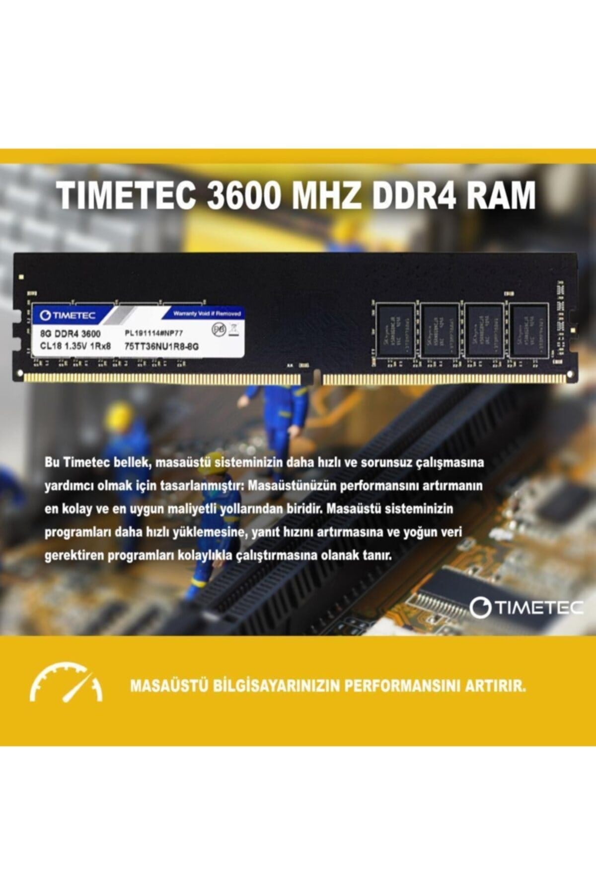 75tt36nu1r8-8g 8gb Ddr4 3600 Mhz Cl18 1.35v 288pin Pc Ram