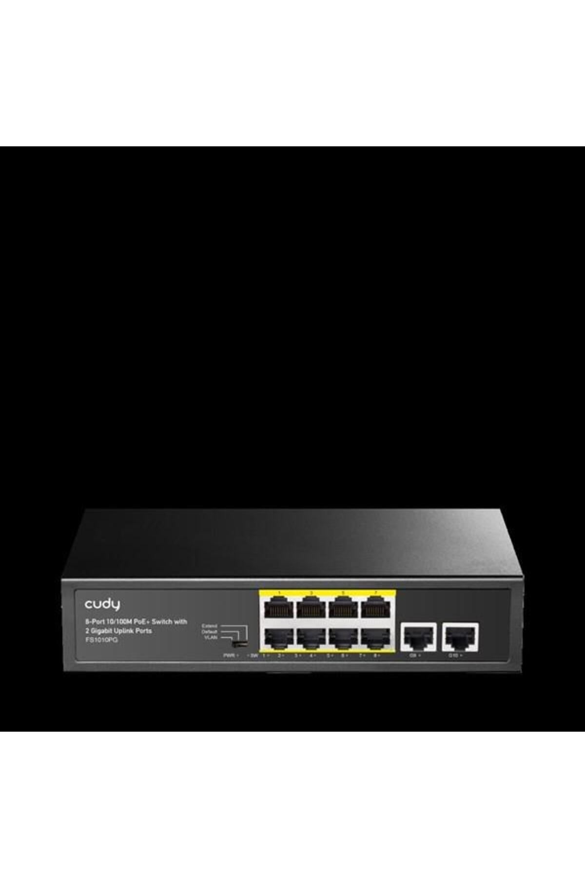 8port 120w FULL PoE FS1010PG 10/100 2-UPLINK Yönetilemez Switch