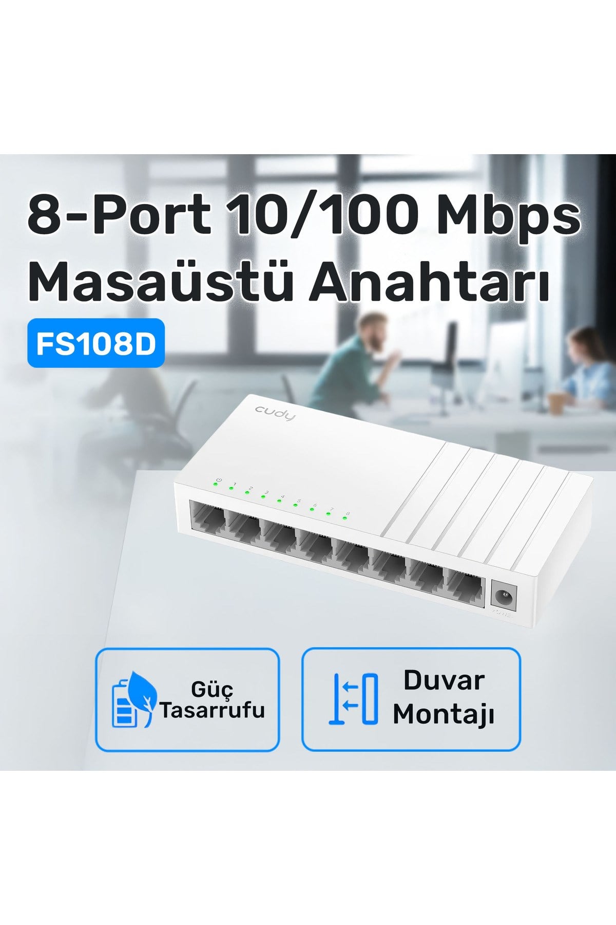 8port Fs108d 10/100 Yönetilemez Switch