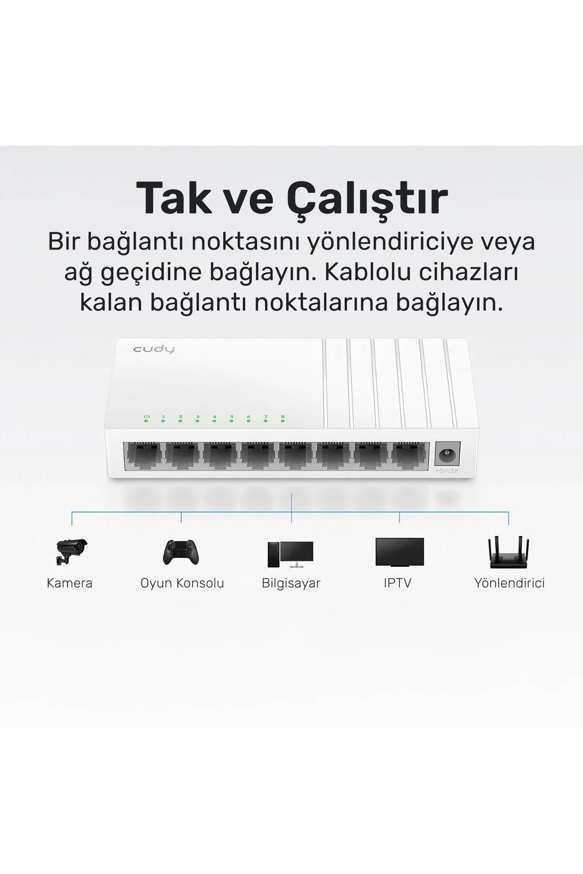 8port Fs108d 10/100 Yönetilemez Switch
