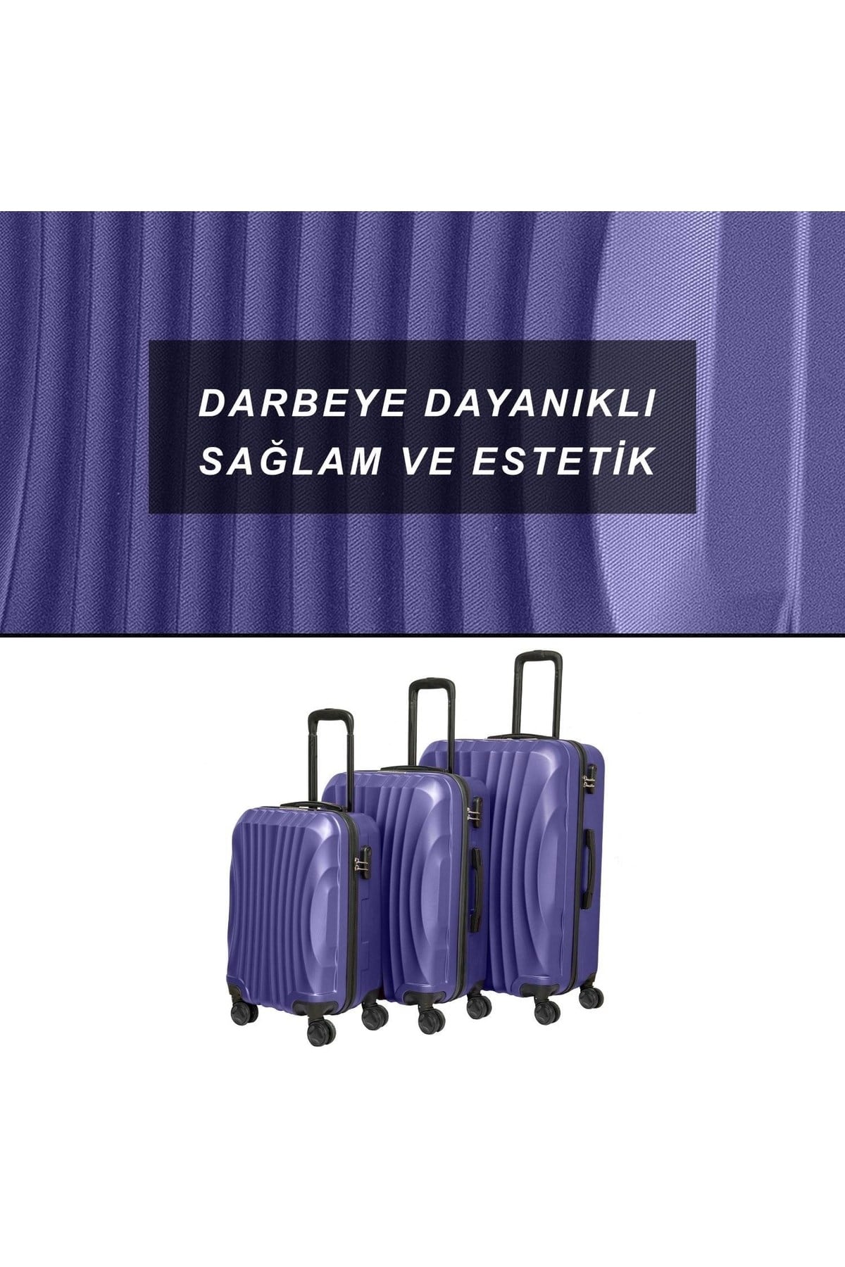 Abs Kabin  Orta Ve Büyük Boy 3lü Kırılmaz Valiz Seti-