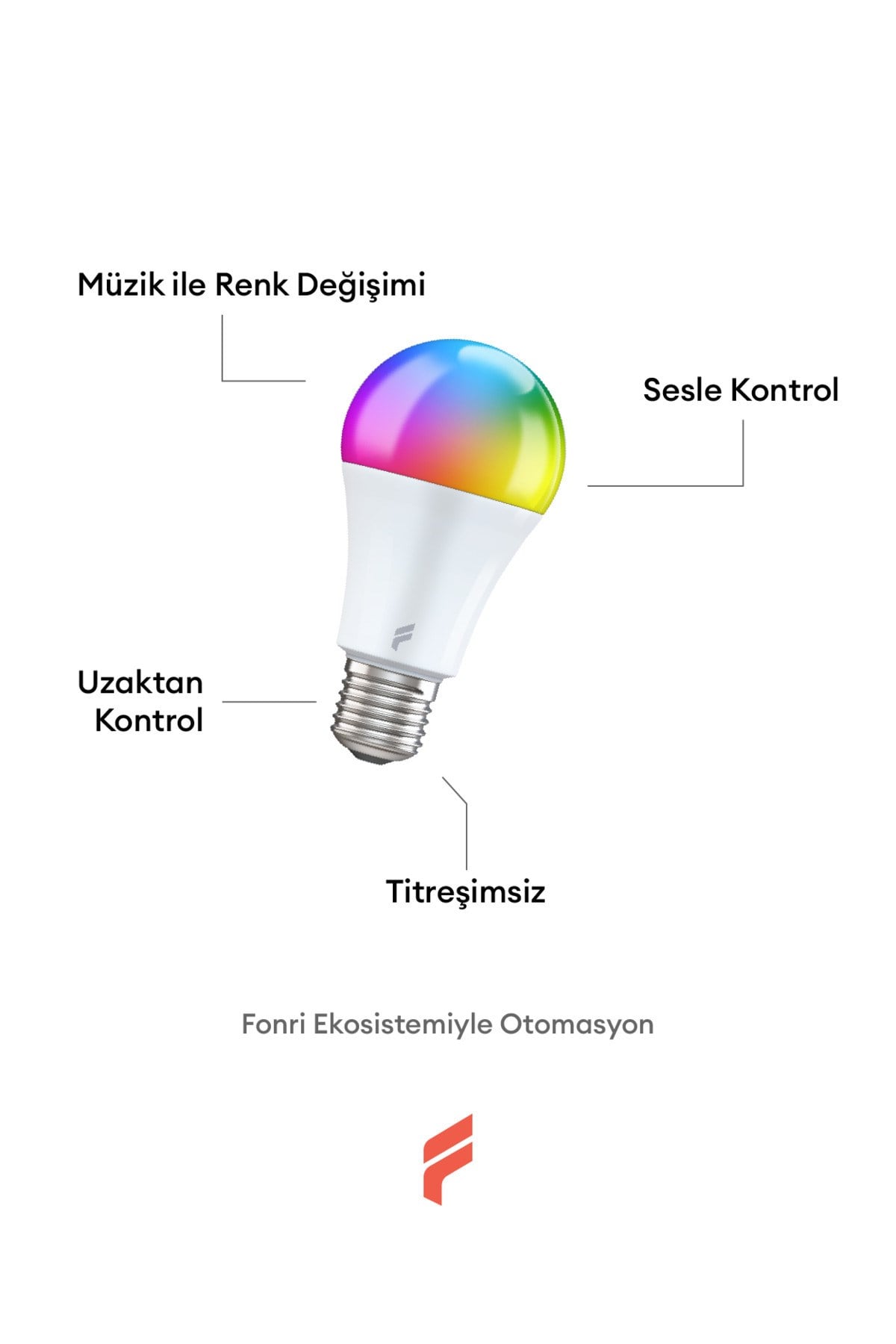 Akıllı Ampul, Wifi, 9w-titreşimsiz-16.7 M. Renk, Uzaktan Ve Sesli Kontrol, Doğal Sarı Ve Beyaz