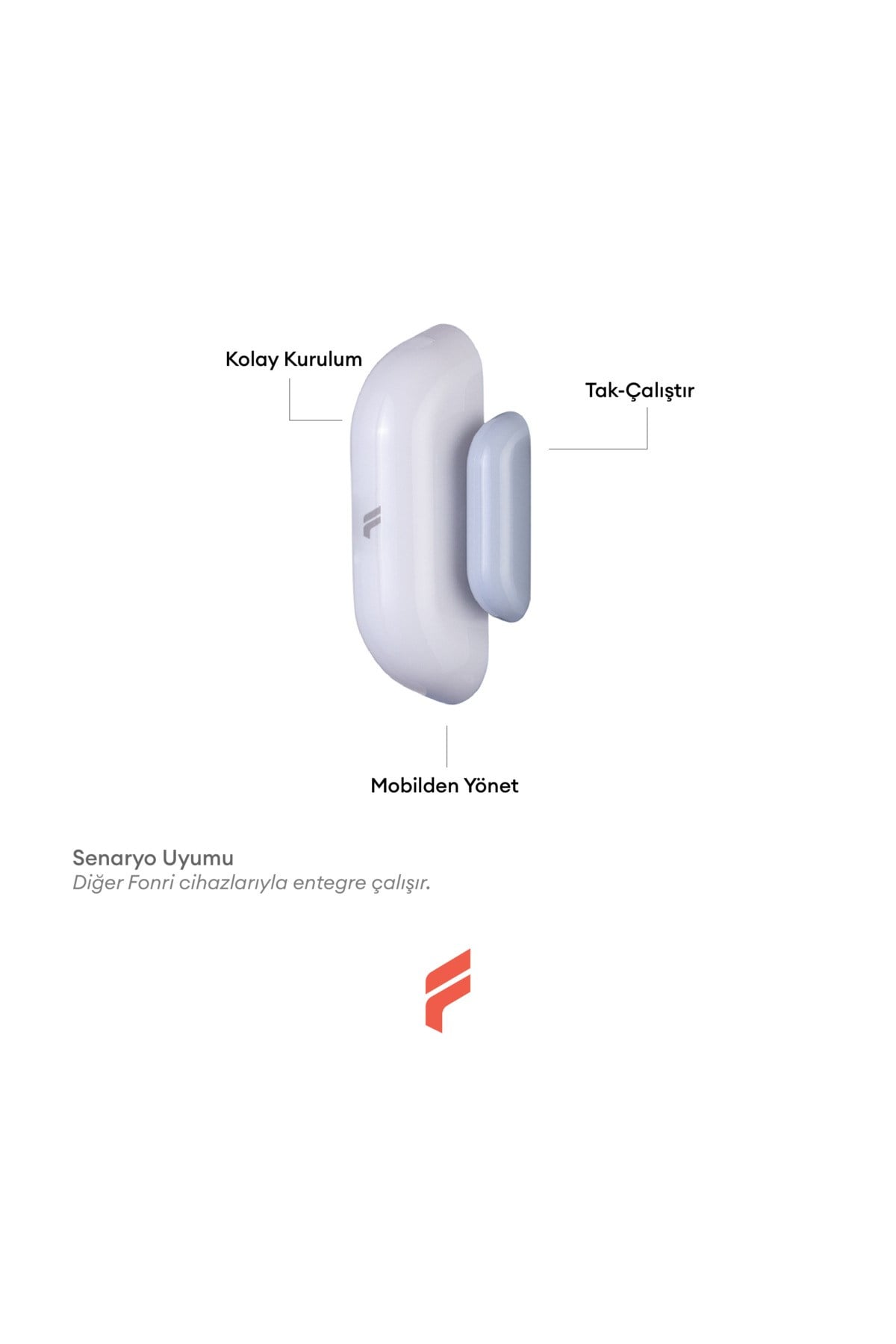 Akıllı Kablosuz Kapı Pencere Sensörü, Mobil Bildirim, Wifi, Uzaktan Takip, Google Asistan Ve Tuya