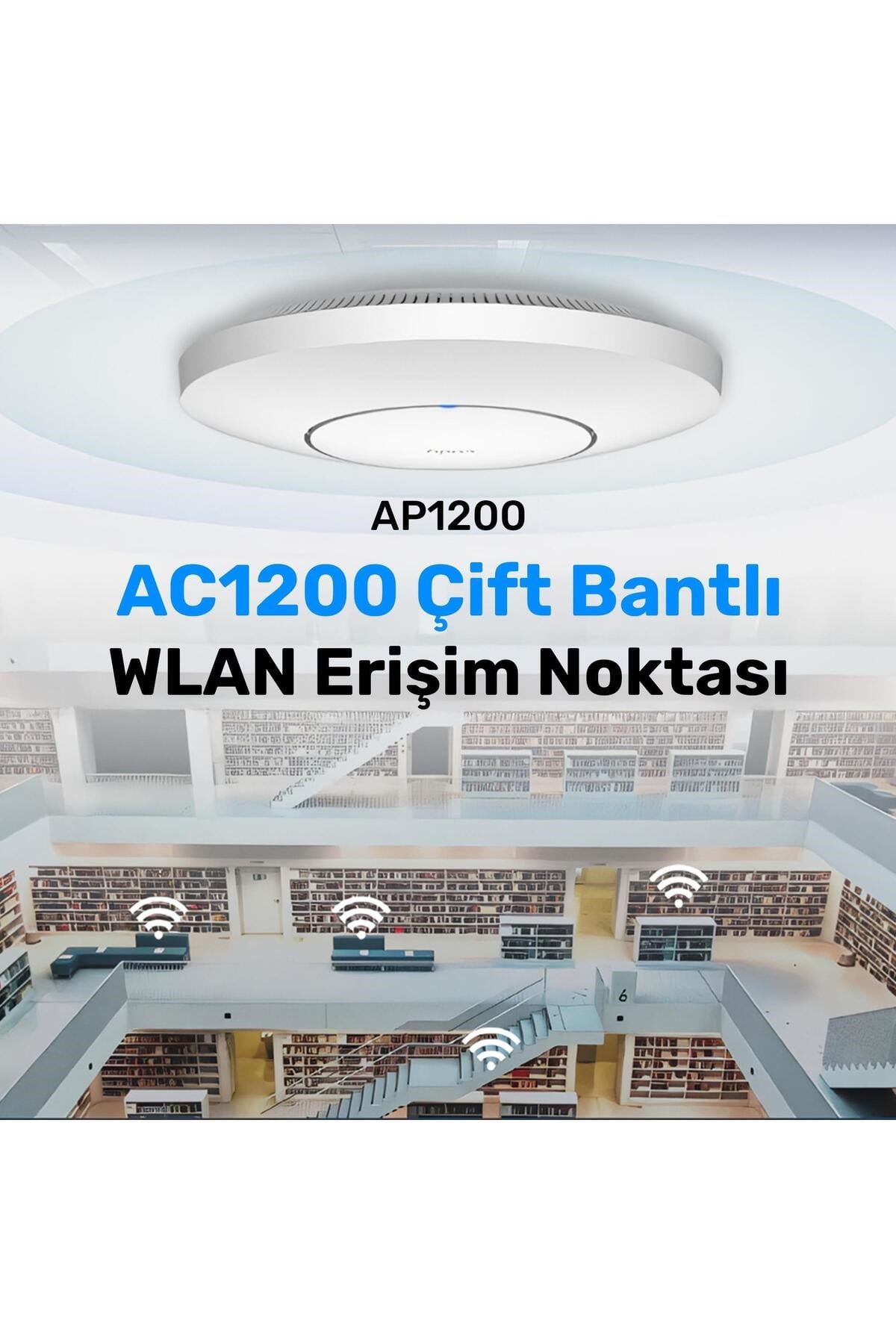 AP1200 1 Portlu 10/100Mbps AC1200 2 Anten Tavan Access Point