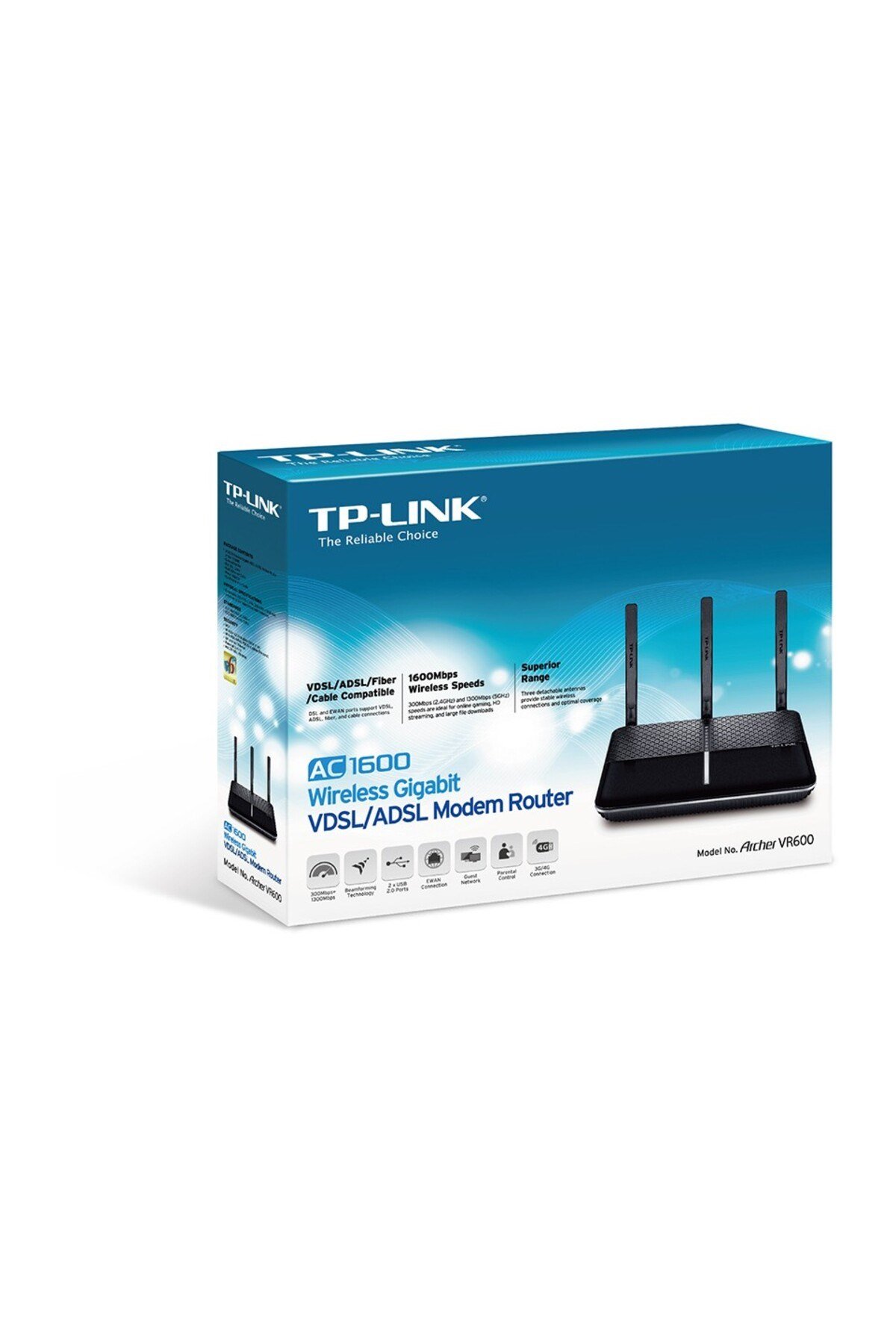 Archer VR600 AC2100 VDSL/ADSL Modem/Router ,3anten,4port,gigabit,fiber uyumlu (3yıl üretici