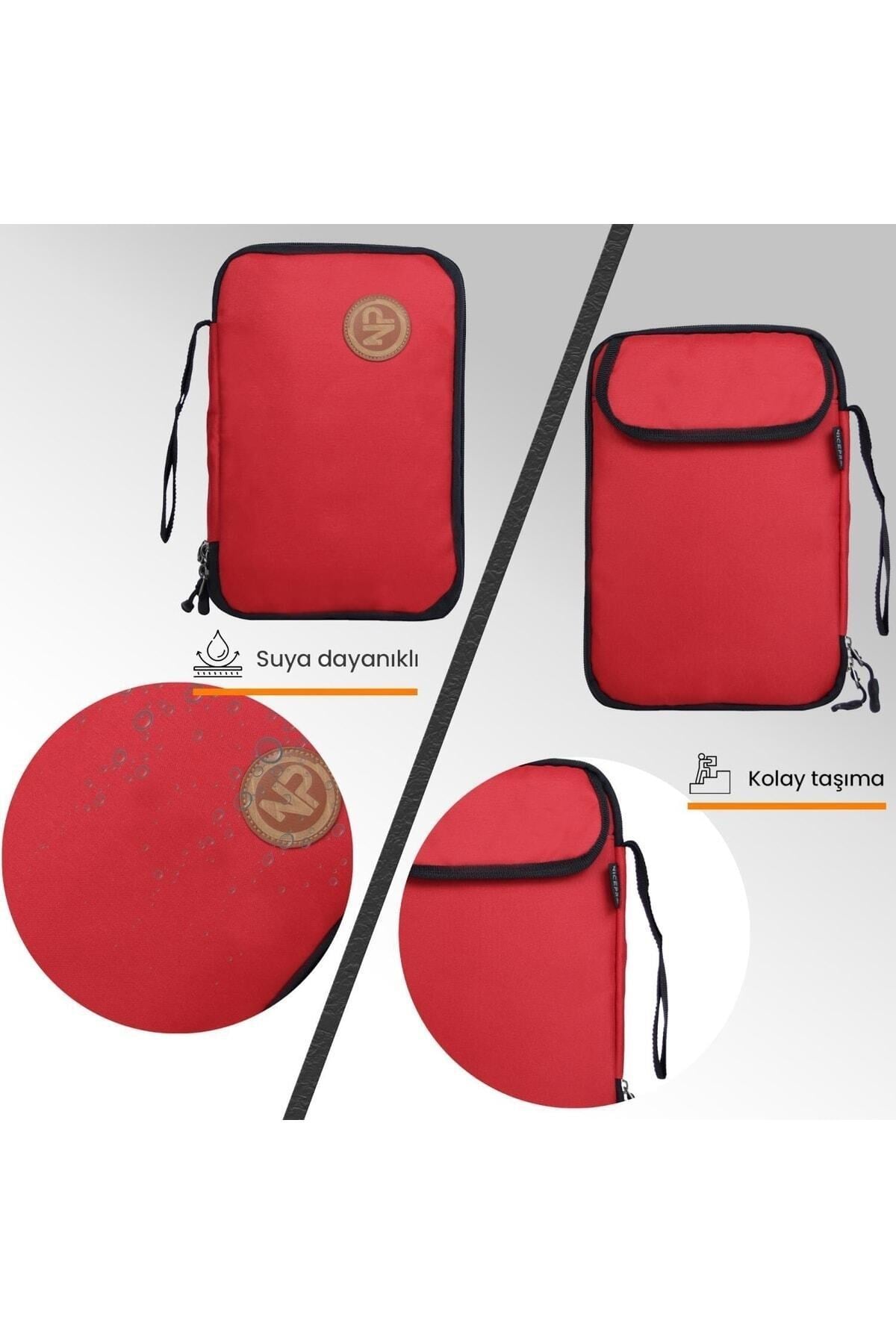 Array Kablo, Makyaj Ve Aksesuar Organizer Çantası-kırmızı
