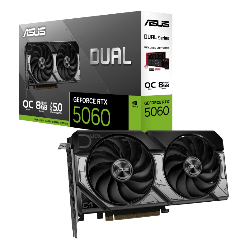 ASUS DUAL-RTX5060-O8G 8GB Nvidia RTX5060 GDDR7 128bit HDMI 3xDP 16x Ekran Kartı
