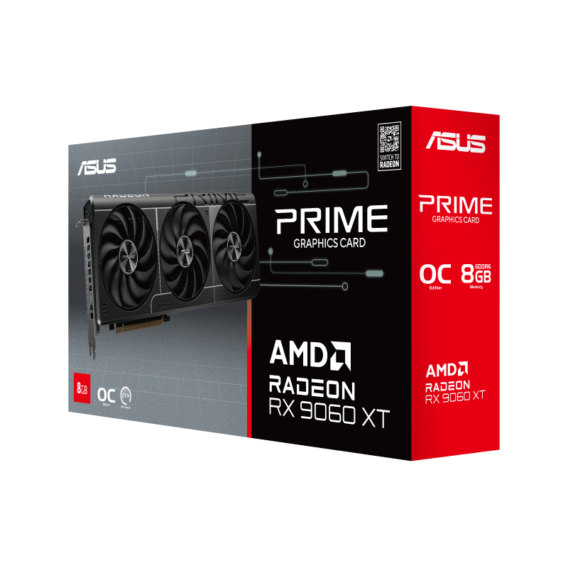 ASUS PRIME-RX9060XT-O8G 8GB AMD RX9060XT GDDR6 128bit 2xDP 1xHDMI 16x Ekran Kartı