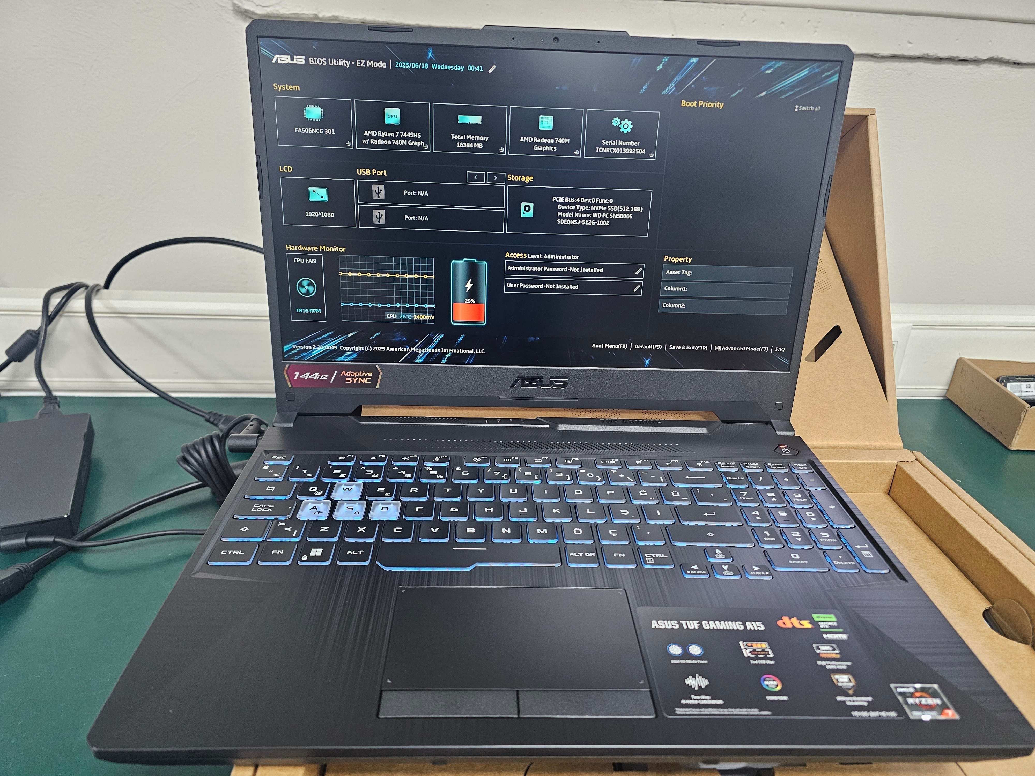 Asus Tuf Gaming A15 FA506NCG-HN265 AMD Ryzen7-7445HS 16GB 512SSD RTX3050 15.6