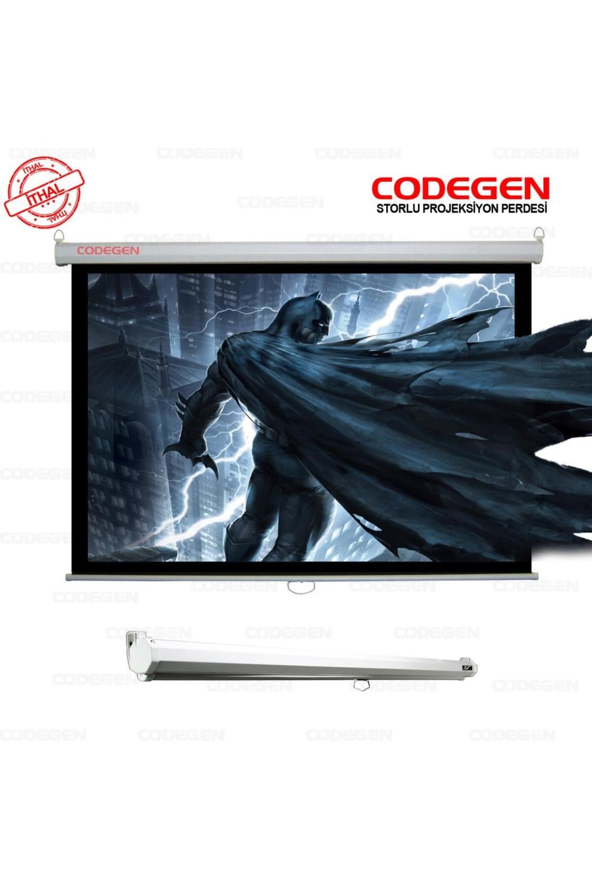Ax-20 200x200 Cm Storlu Manuel Projeksiyon Perdesi (ARKASI SİYAH FONLU)