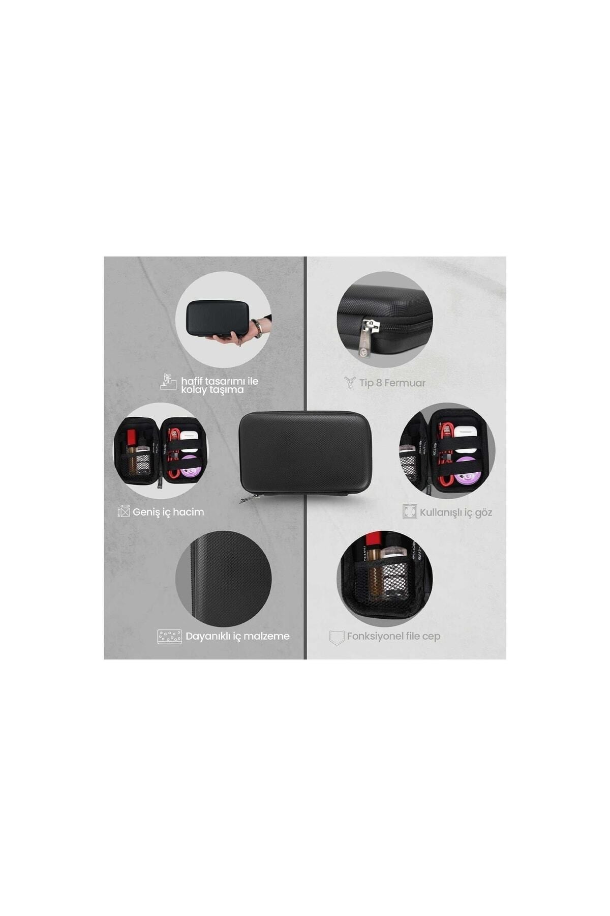 B&b Small Case Ultra Darbe Korumalı,kablo,hdd Ve Aksesuar Için Çok Amaçlı Hardcase Çanta-siyah