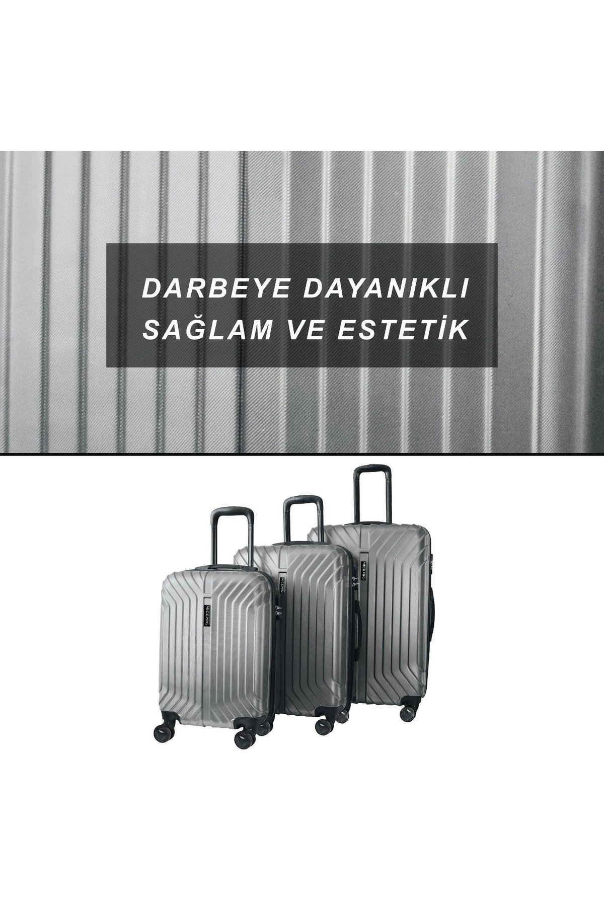 Bounce Abs Kabin Orta Ve Büyük Boy 3lü Kırılmaz Valiz Seti