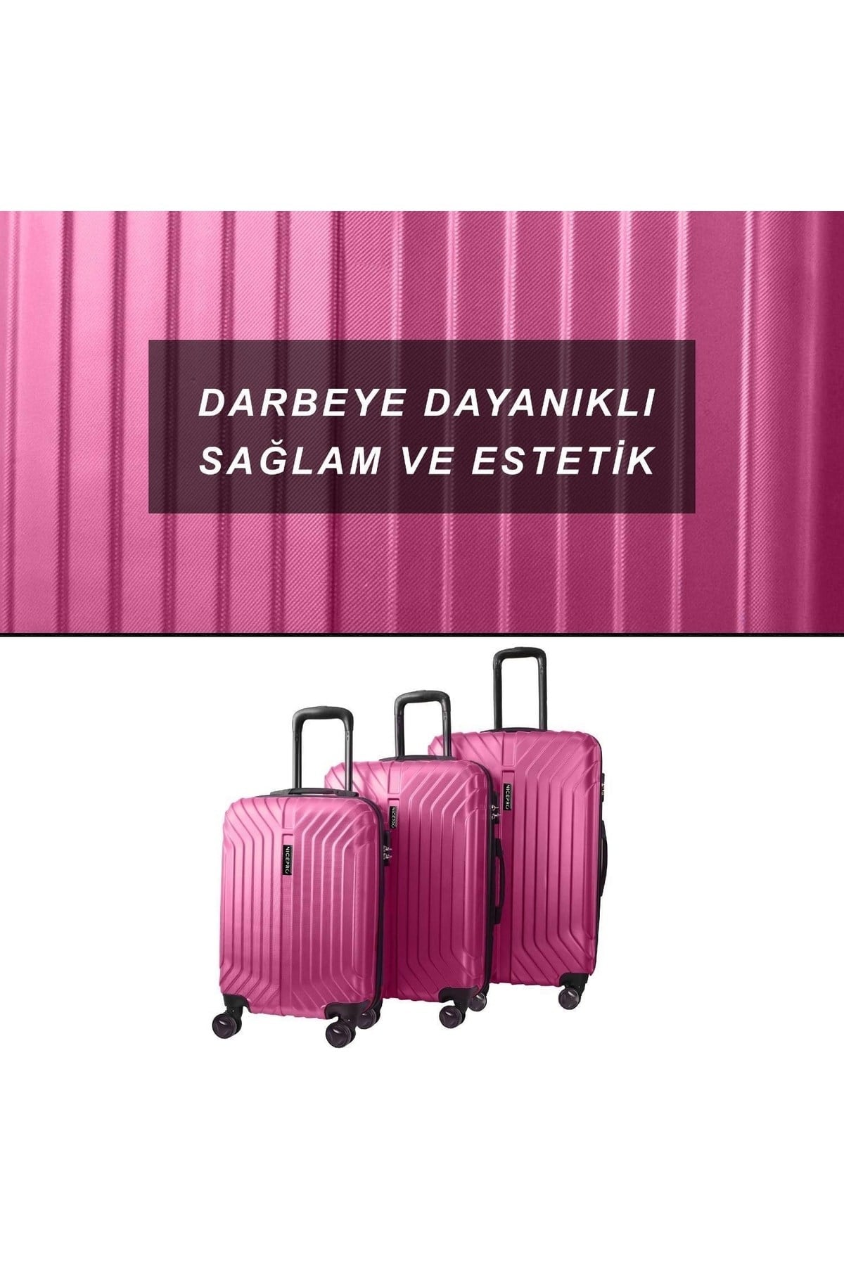 Bounce Abs Kabin Orta Ve Büyük Boy 3lü Kırılmaz Valiz Seti