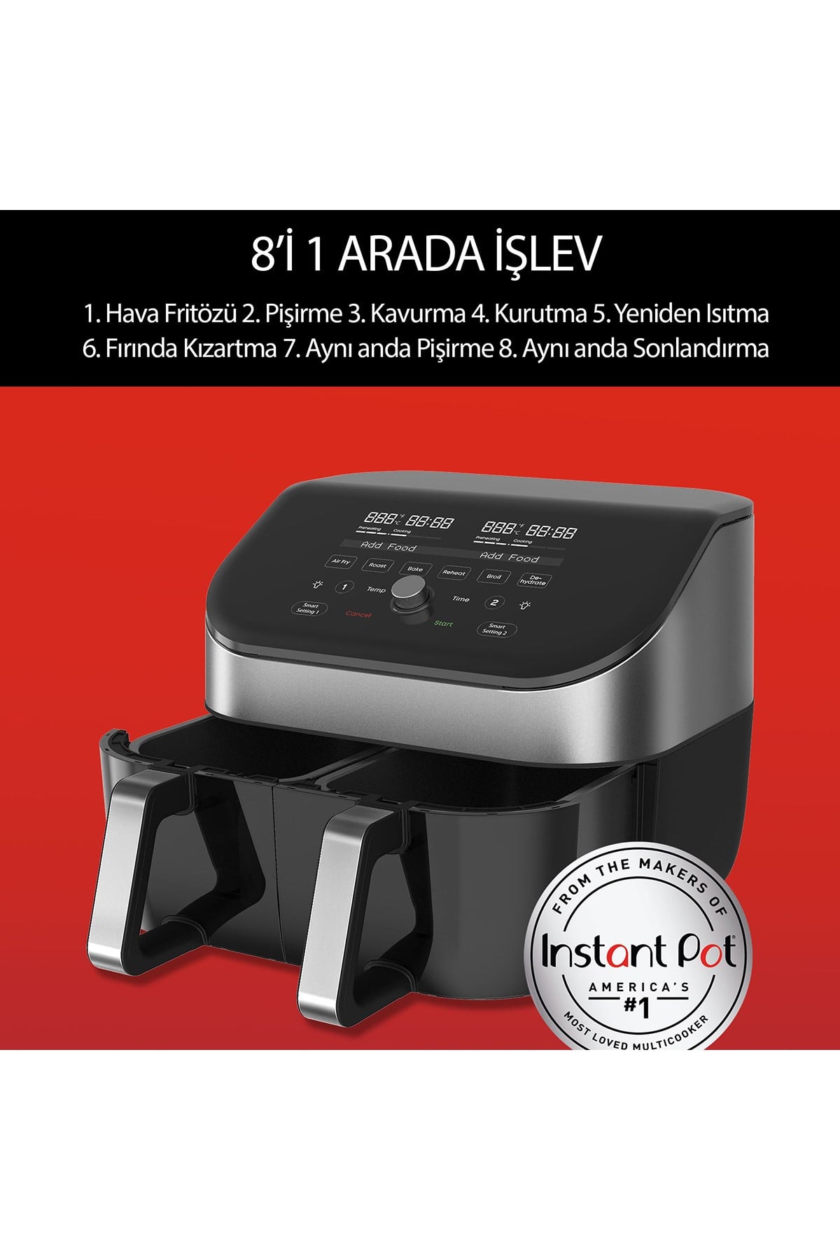 Brands Vortex Plus Çift Hazneli Air Fryer 7.6 Litre