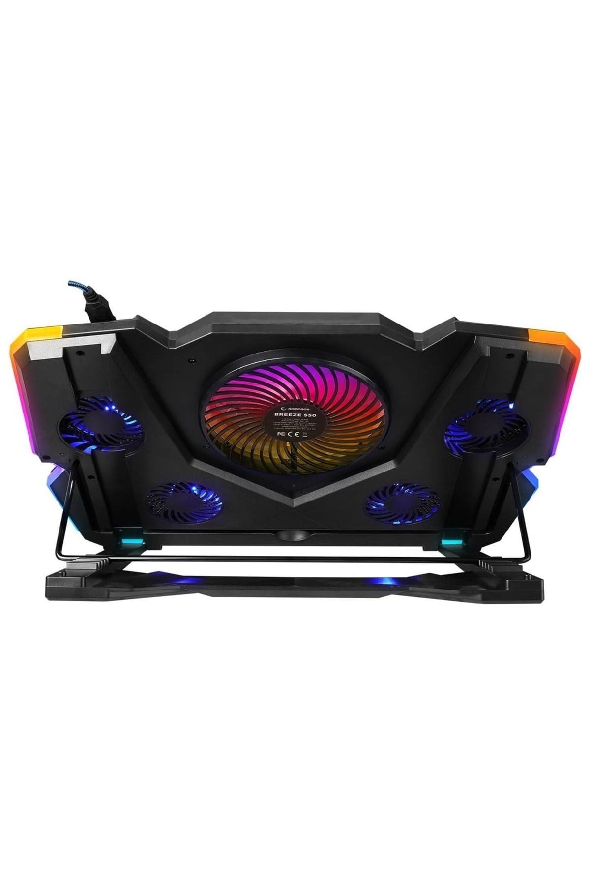 Breeze S50 Telefon Tutuculu 5 Fanlı Rgb 17 Inch Lcd Göstergeli Notebook Soğutucu