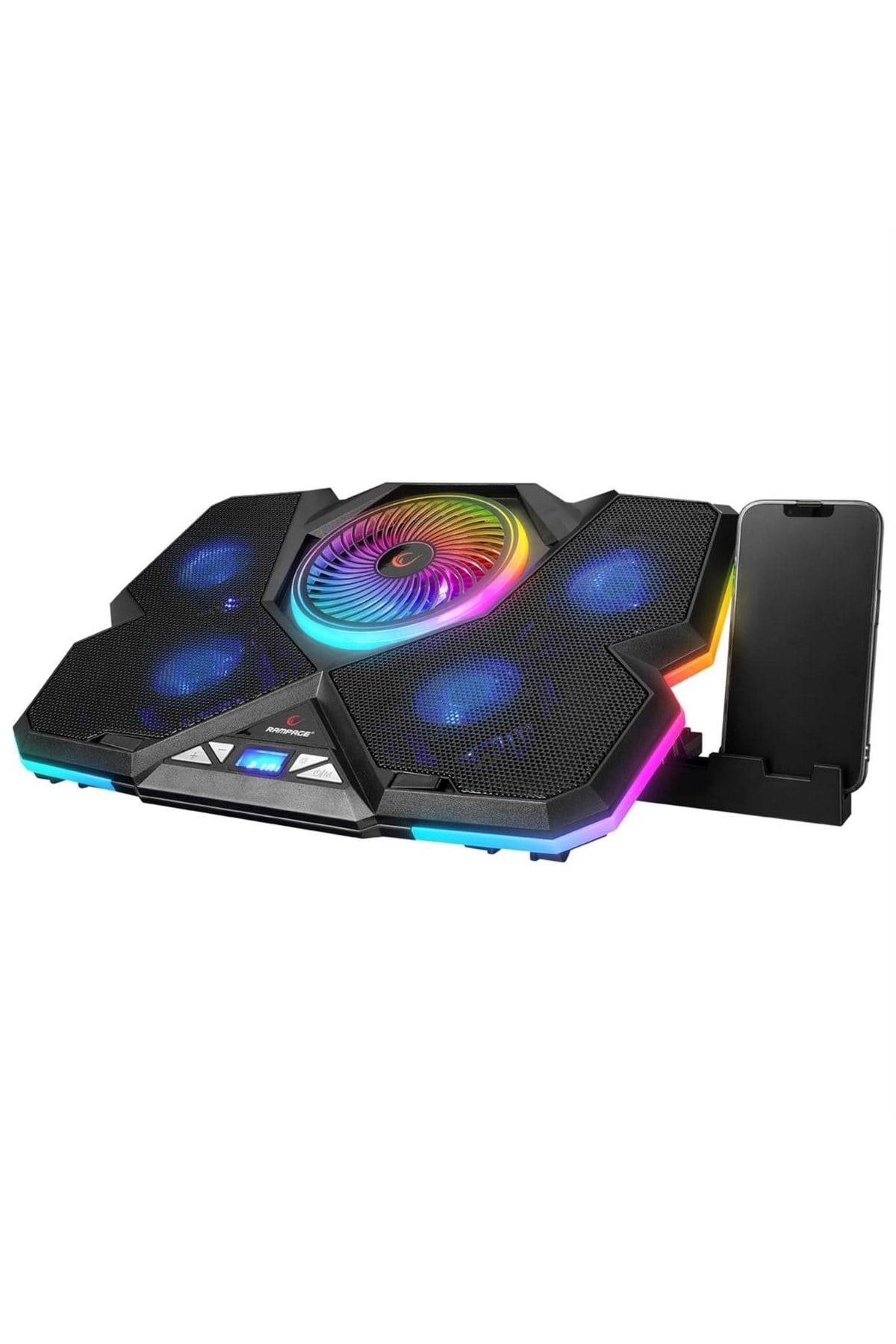 Breeze S50 Telefon Tutuculu 5 Fanlı Rgb 17 Inch Lcd Göstergeli Notebook Soğutucu