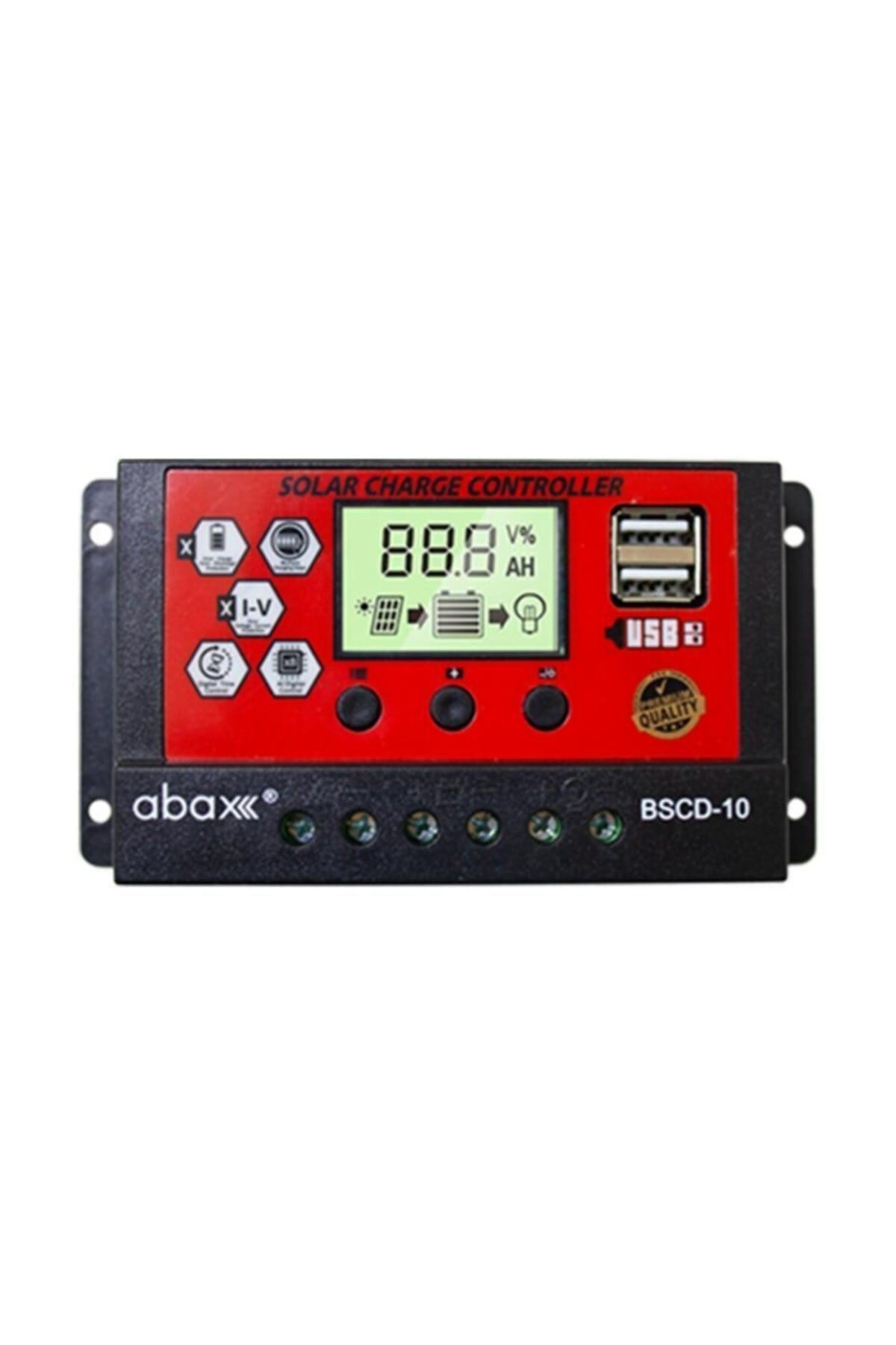 Bscd10 2a'lik Çift Usb Çıkışlı 12/24vdc 10a Pwm Geniş Lcd Ekran Solar Şarj Kontrol Cihazı