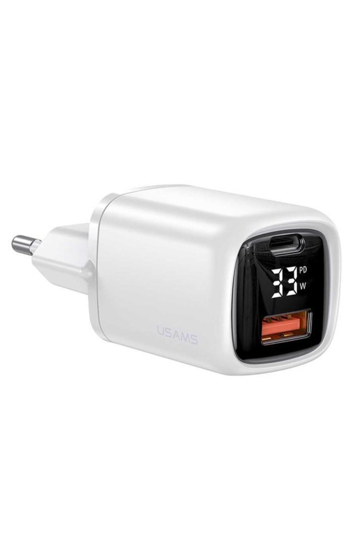 Cc152w T46 33w Type-c + Type-a Dijital Göstergeli Hızlı Şarj Başlığı Beyaz