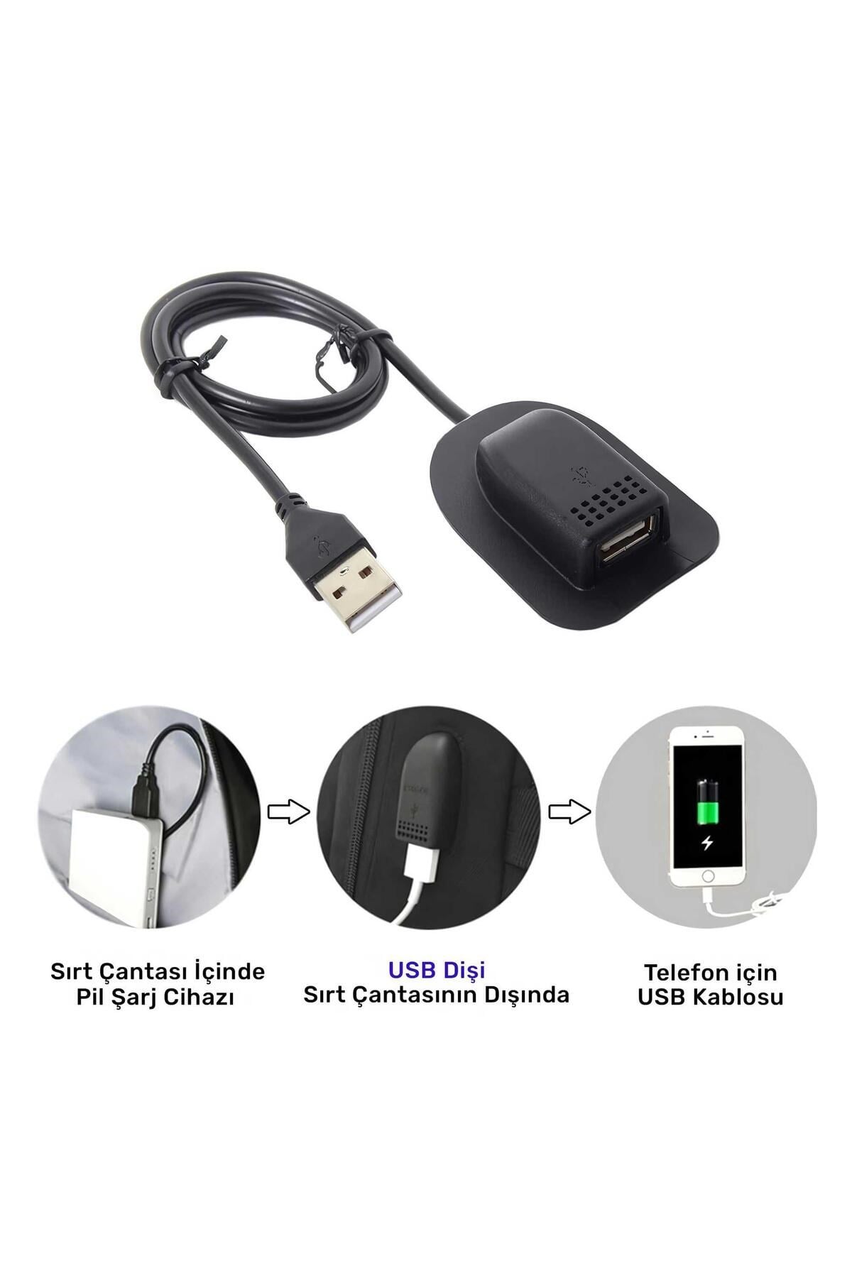 CKA Sırt Çantası Valiz Organizer USB Erkek/Dişi Çanta Şarj Kablosu ve Soketi