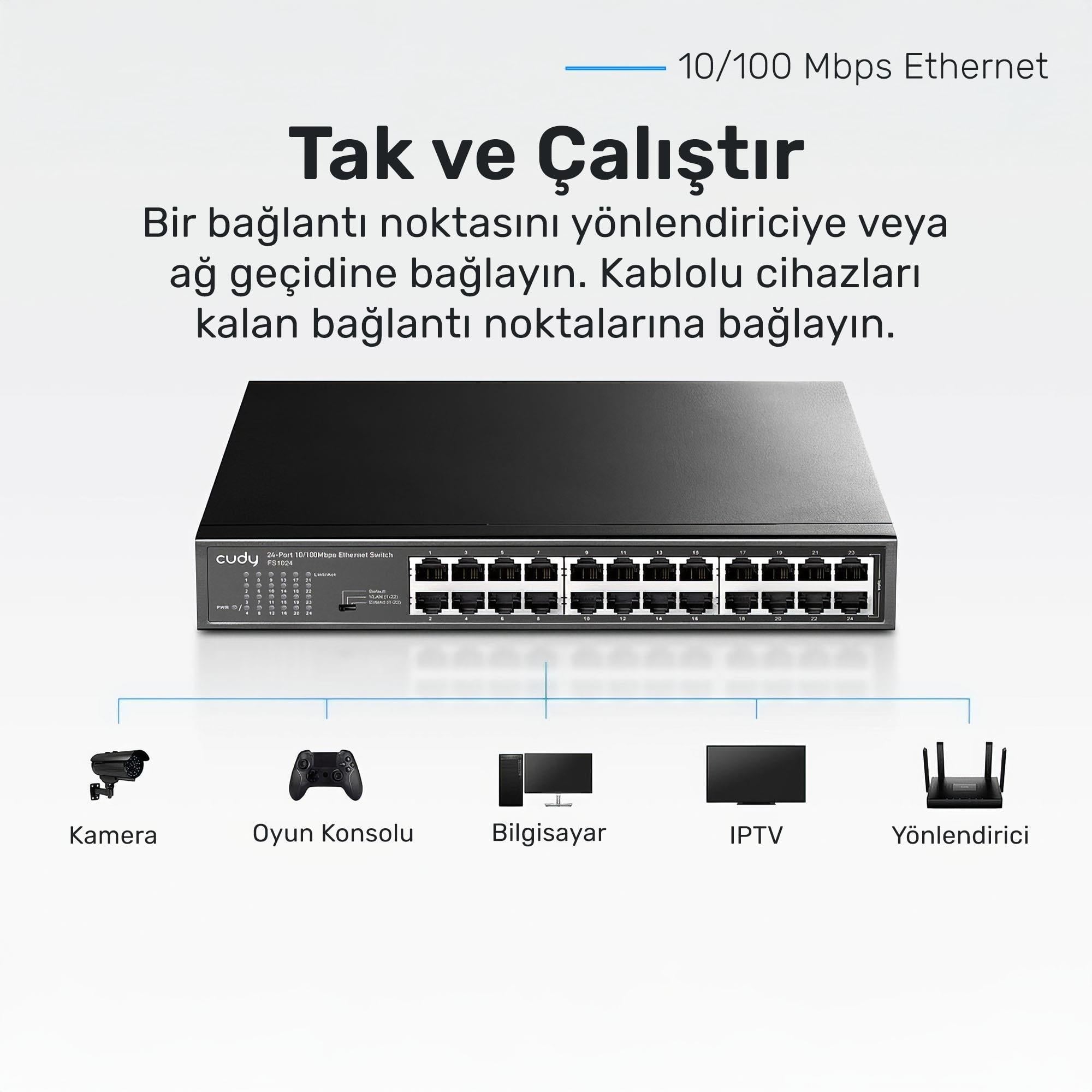 Cudy FS1024 24 Port 10/100Mbps Magabit Fast Ethernet Switch