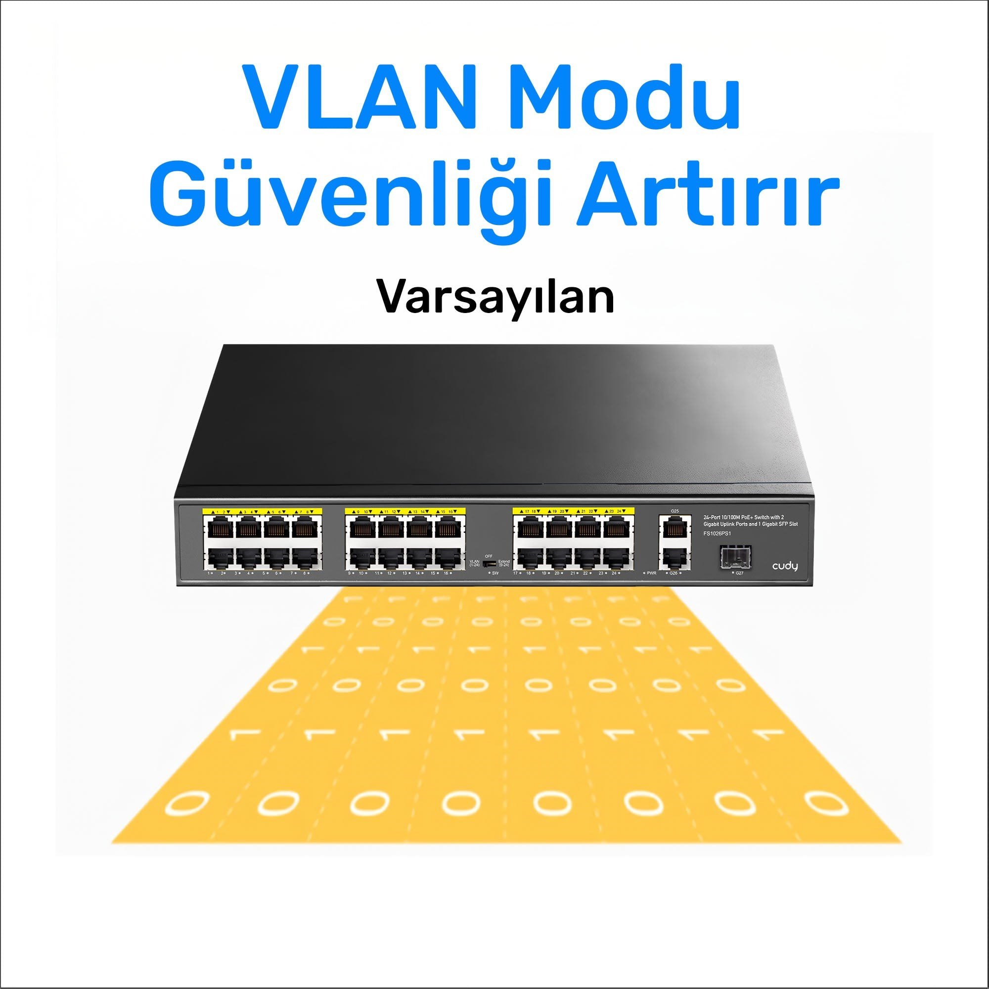Cudy FS1026PS1 300W PoE+ 24 Port 10/100Mbps+ 2 Port 10/100/1000Mbps Gigabit+1 Port SFP Switch