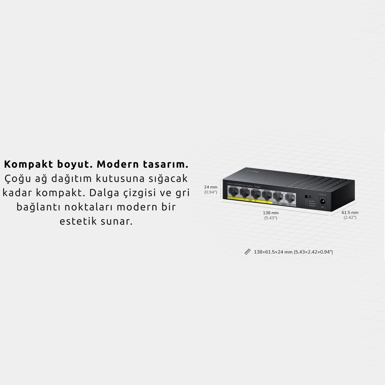 Cudy FS106P 6 Port 10/100Mbps 36W PoE+ Megabit Fast Ethernet Switch