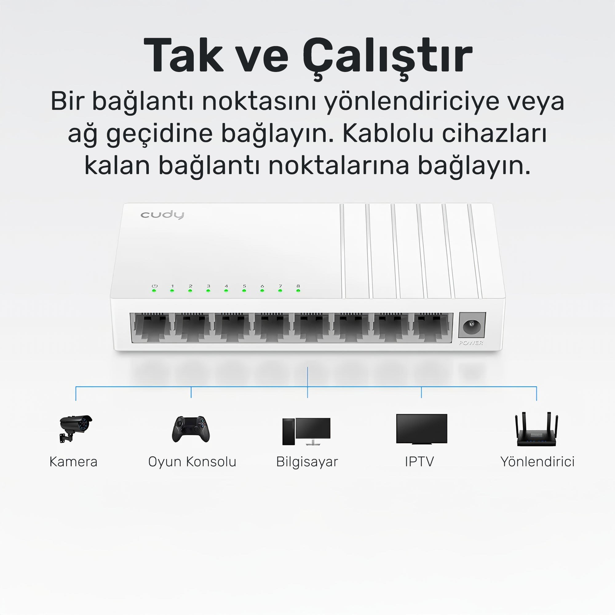 Cudy FS108D 10/100Mbps 8 Port Megabit Switch