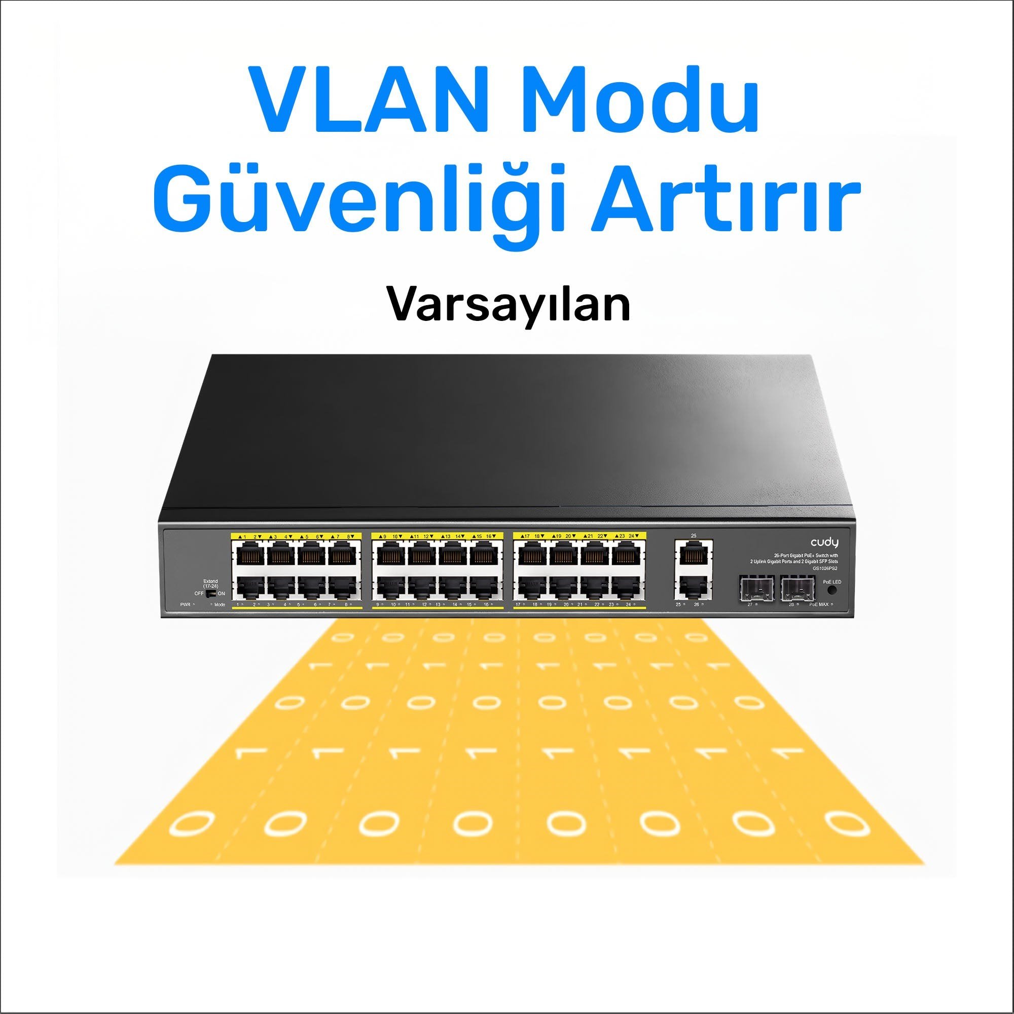 Cudy GS1026PS2 2Port Gigabit 24Port Gigabit PoE 10/100Mbps 300W Metal Kasa Switch