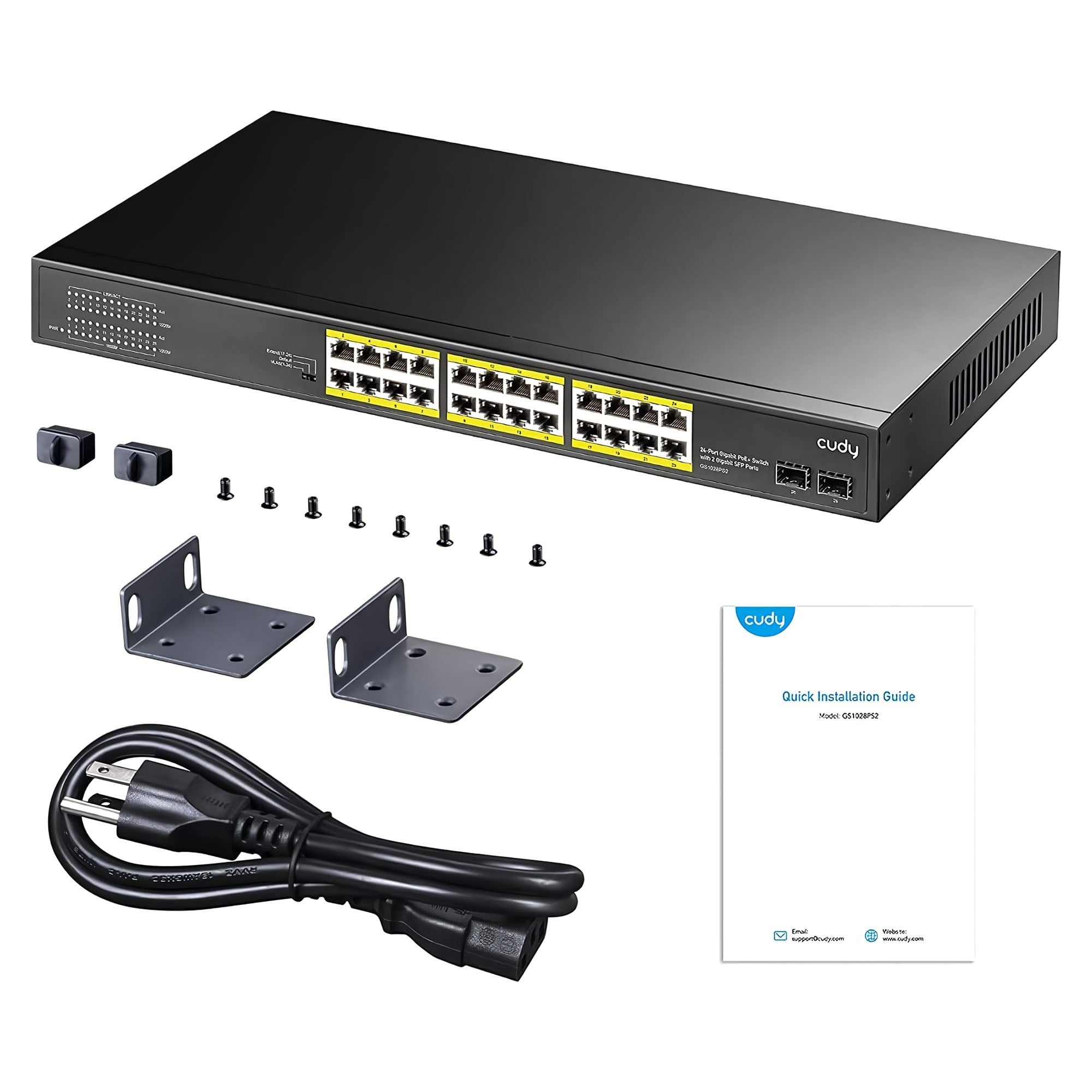 Cudy GS1028PS2 2 Port SFP, VLAN, CCTV, 24 Port Gigabit 300W PoE+ Metal Switch