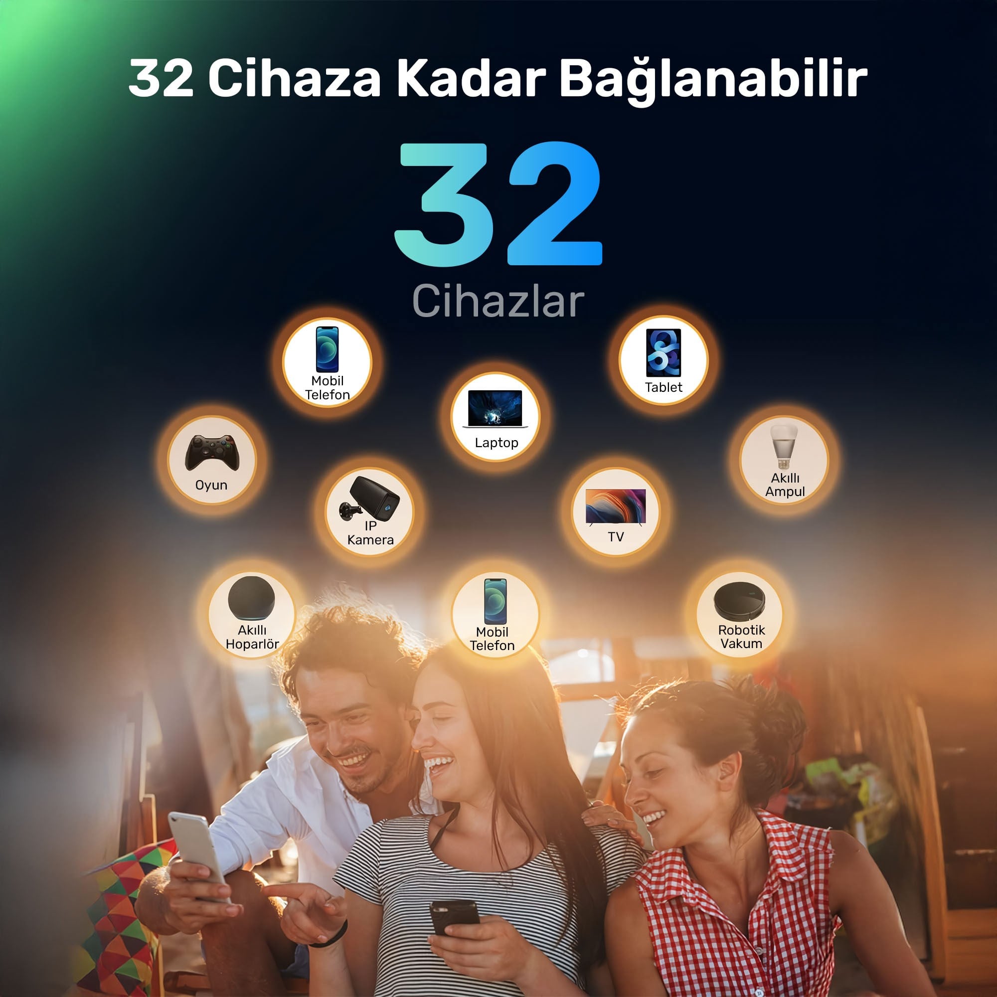 Cudy LT400 2,4GHz 300Mbps, 5GHz 867Mbps, 4 Ports 4G LTE Nono SIM Destekli DDNS Mobile Router