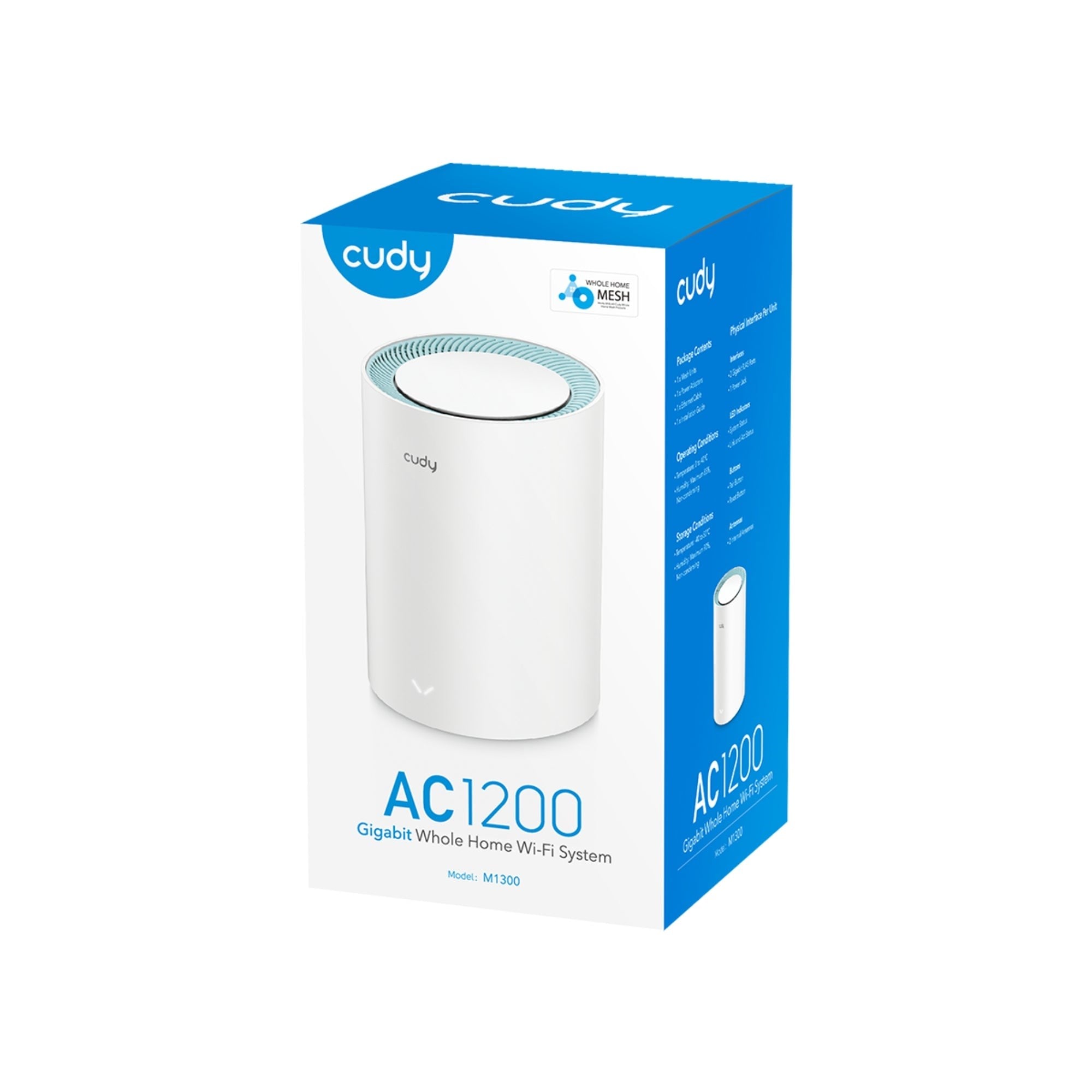 Cudy M1300 5/2.4Ghz 867/300Mbps,PPTP/L2TP/OpenVPN/WireGuard/IPSecVPN,4Dahili Anten,Wi-Fi Mesh Router